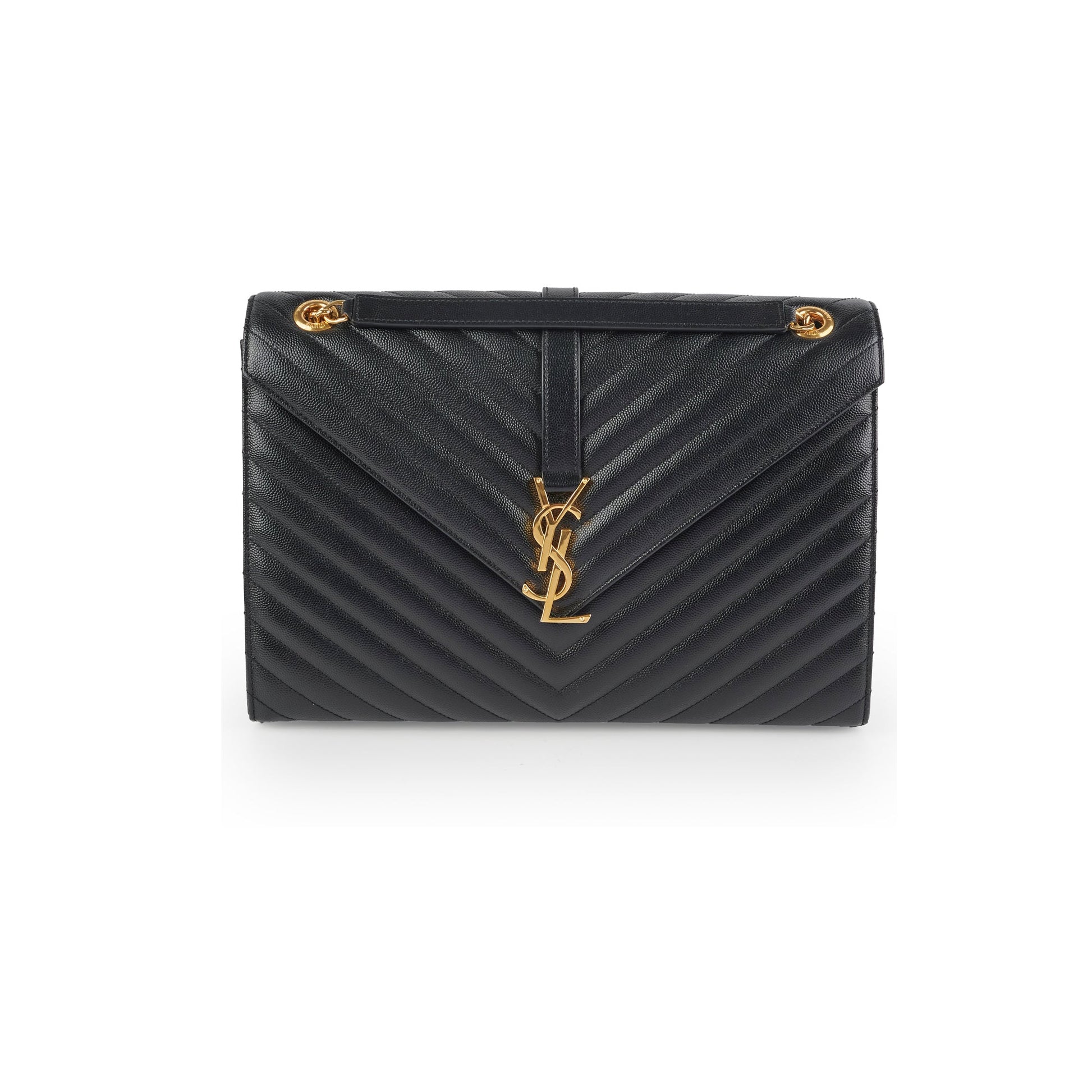 YSL Saint Laurent Envelope Crossbody Bag Black Large