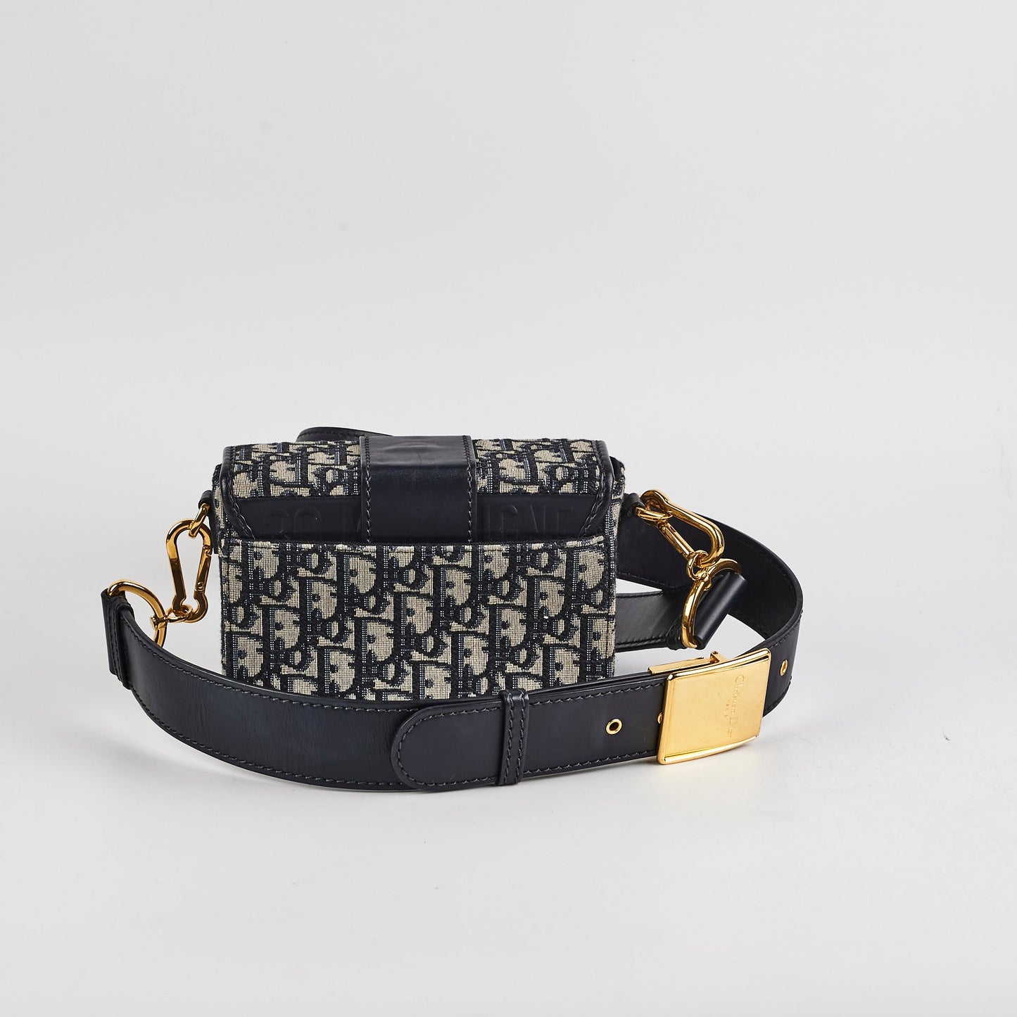 Dior Christian Montainge Box Oblique Crossbody Bag Navy