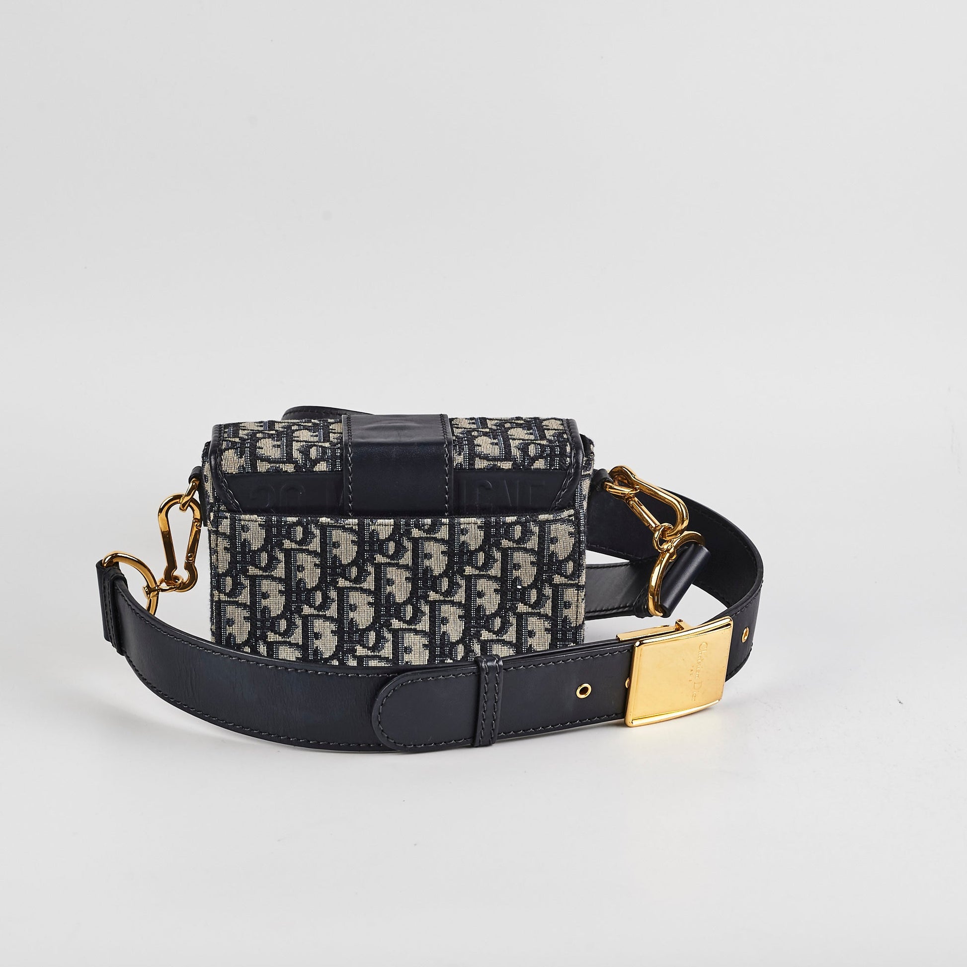 Dior Christian Montainge Box Oblique Crossbody Bag Navy
