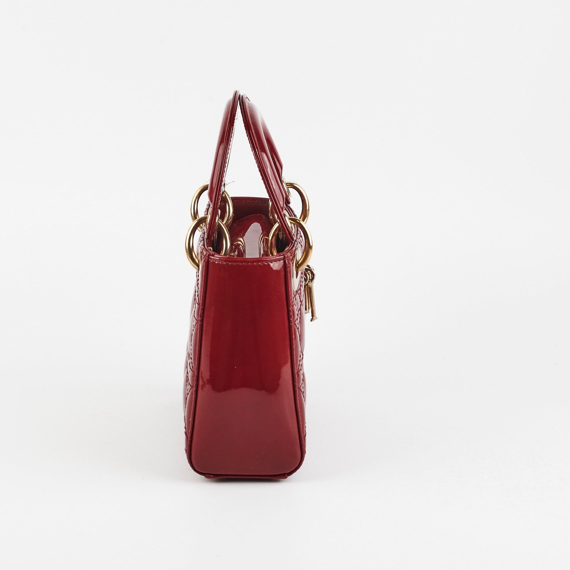 Dior Christian Lady Crossbody Bag Patent Red Mini Mini Patent Red
