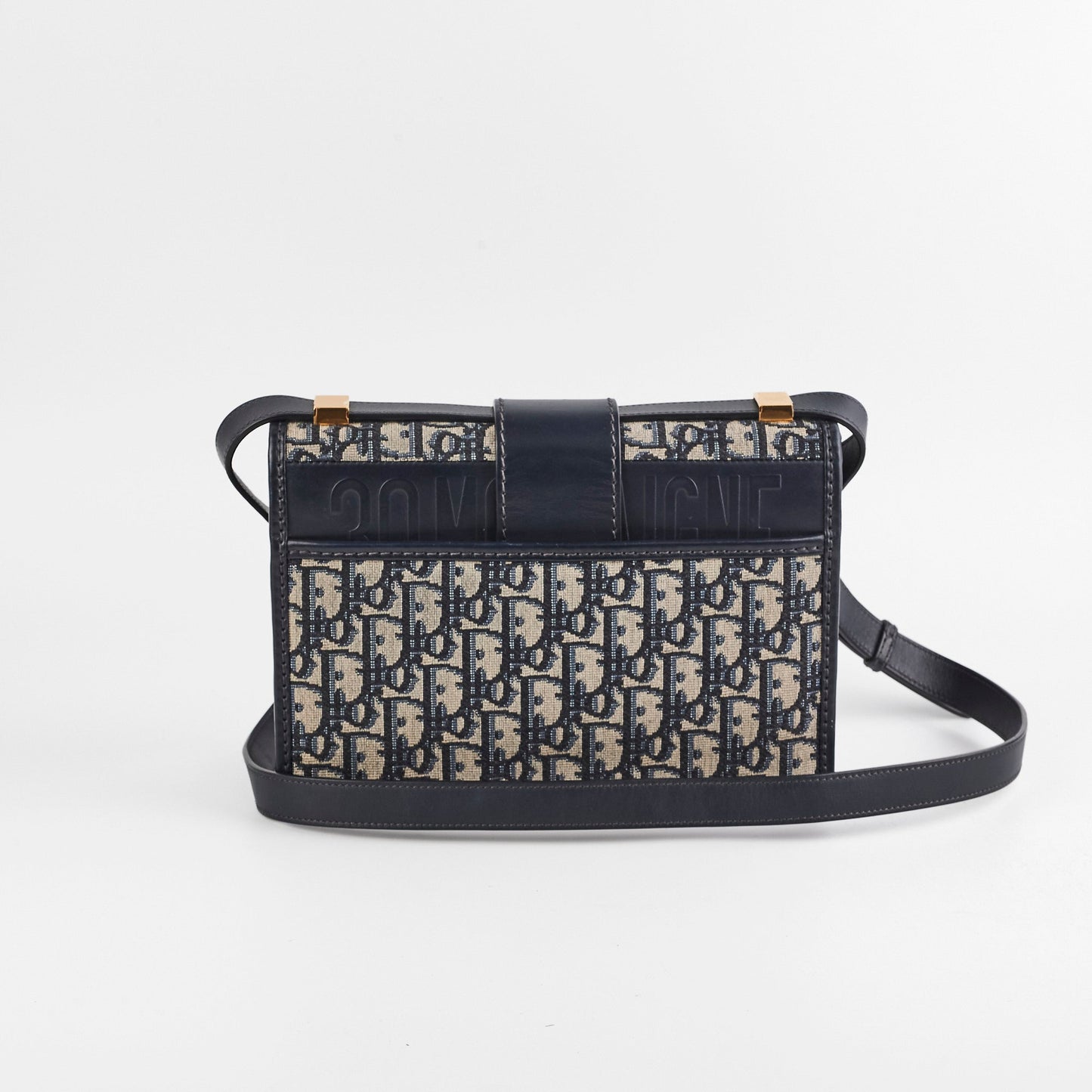 Dior Christian Montaigne Oblique Crossbody Bag Navy Montaigne Navy Oblique