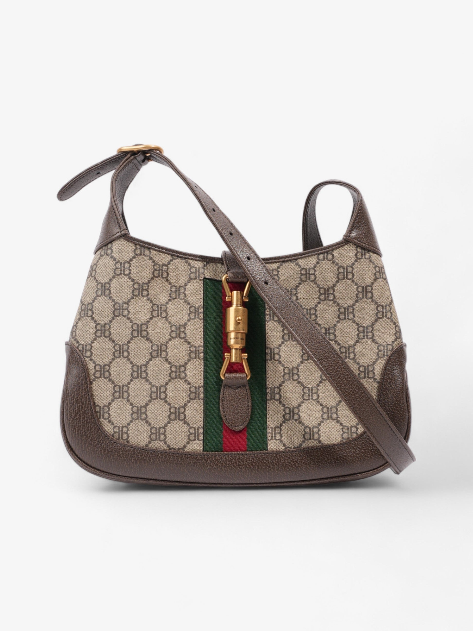 Gucci Balenciaga Jackie And Ebony Supreme Coated Shoulder Canvas Beige Shoulder Bag