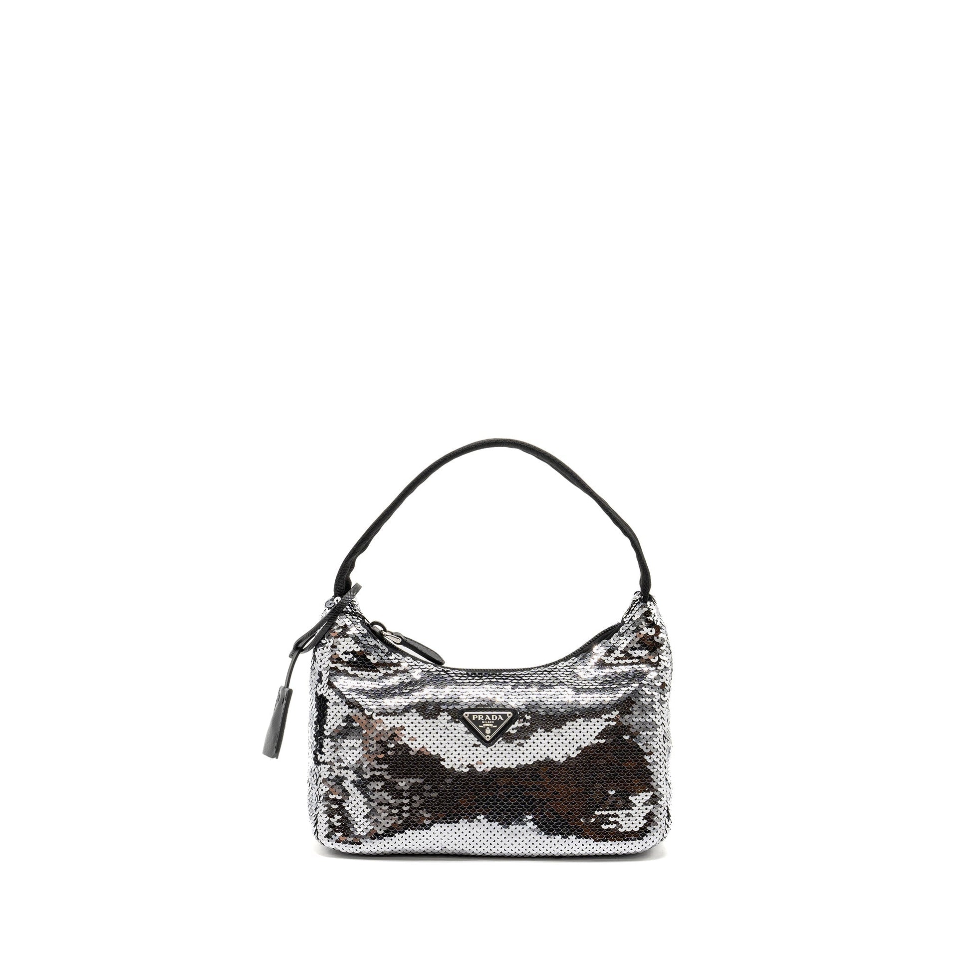 Prada Re Edition Purse Sequin Argento Handbag Mini Travel Bag