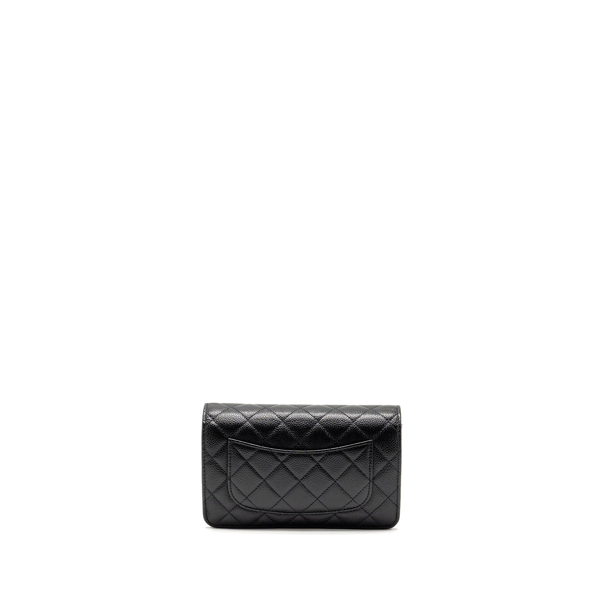 Chanel Classic On Caviar GHW Black Wallet Case Ghw 19