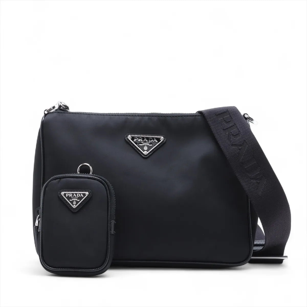 Prada Handbag Re- and Shoulder Bag Leather Nylon Saffiano