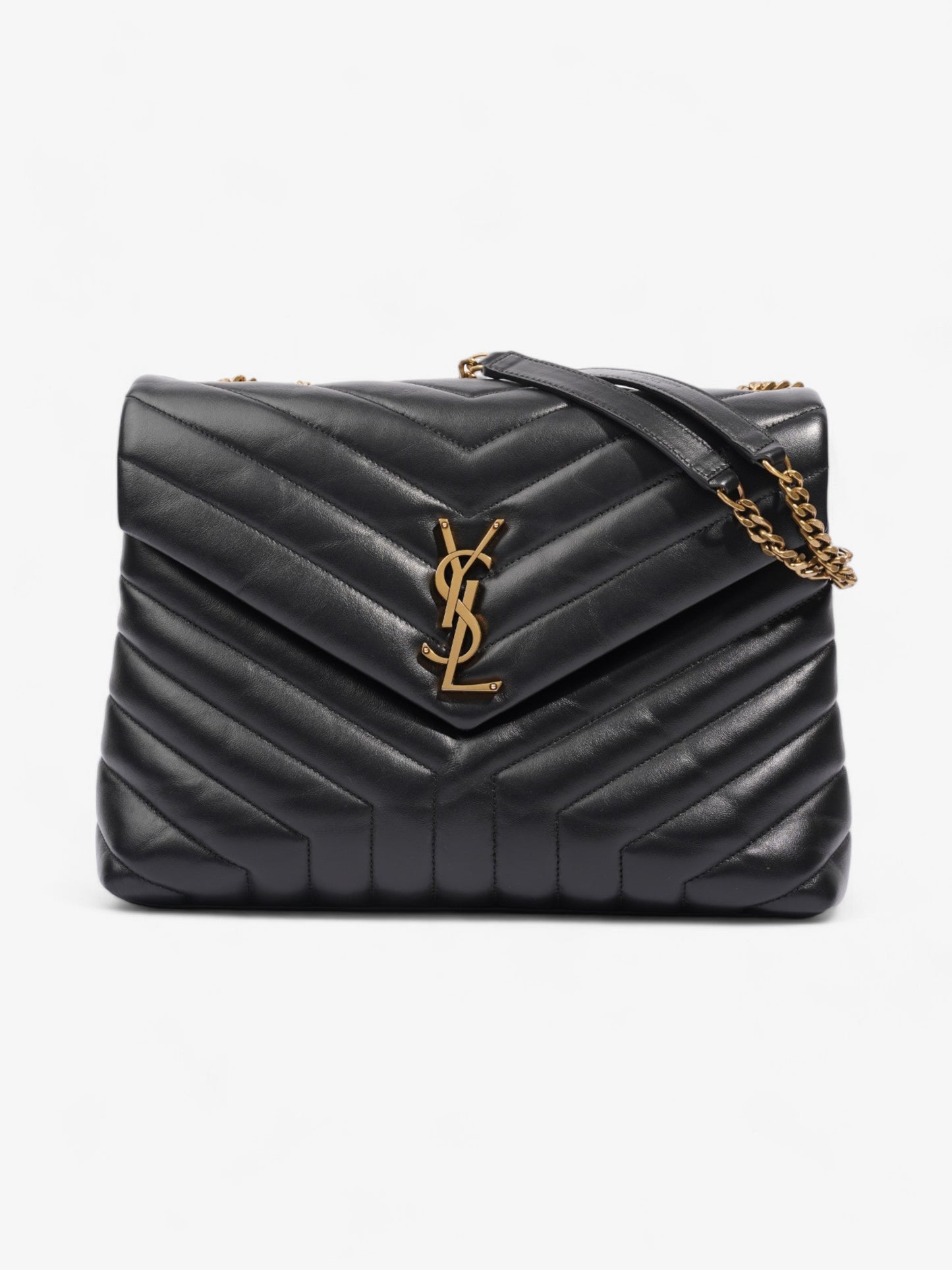 YSL Saint Laurent Lou Lou Shoulder Bag Leather Black Medium