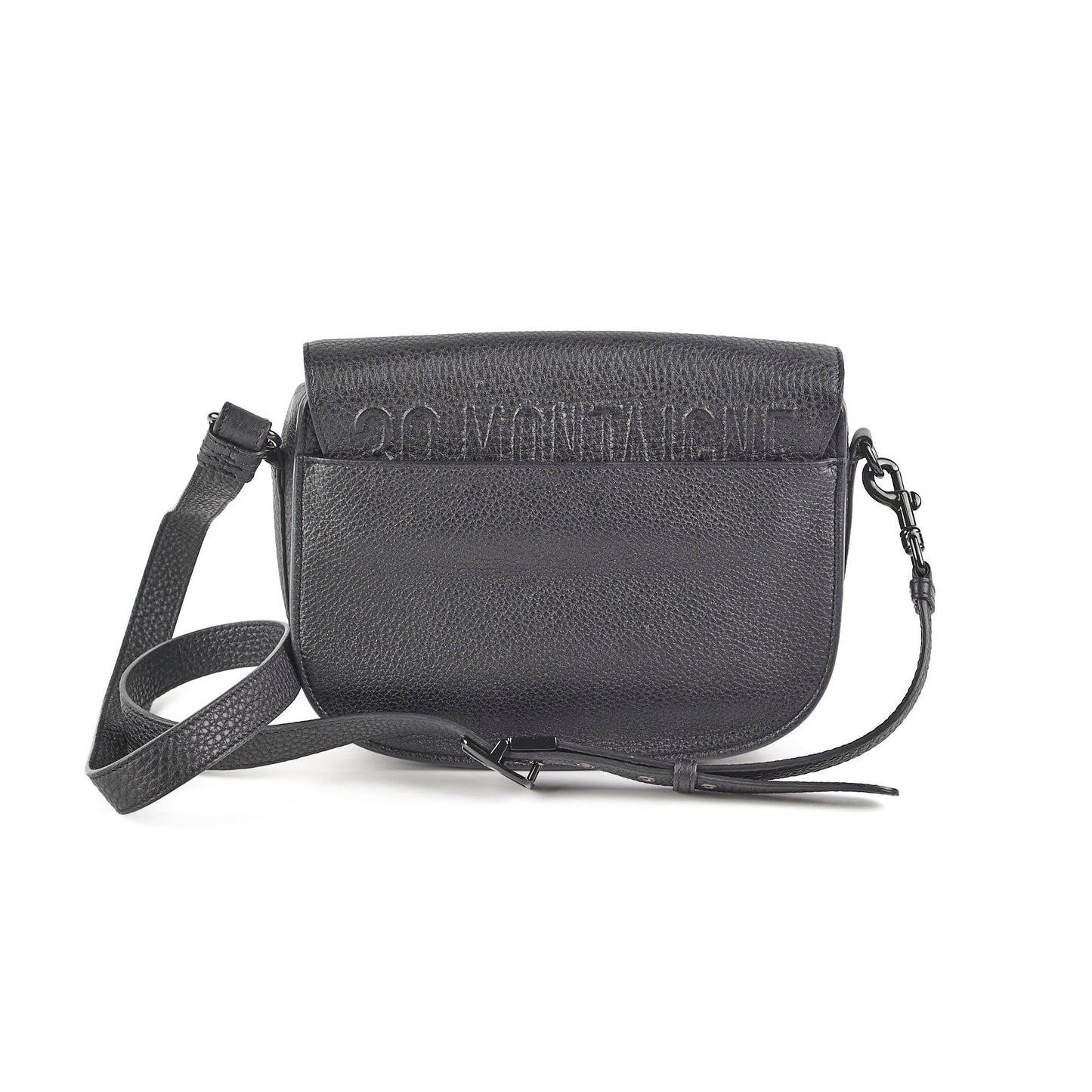 Dior Christian Grained Calfskin Bobby Crossbody Bag Black Medium Flap