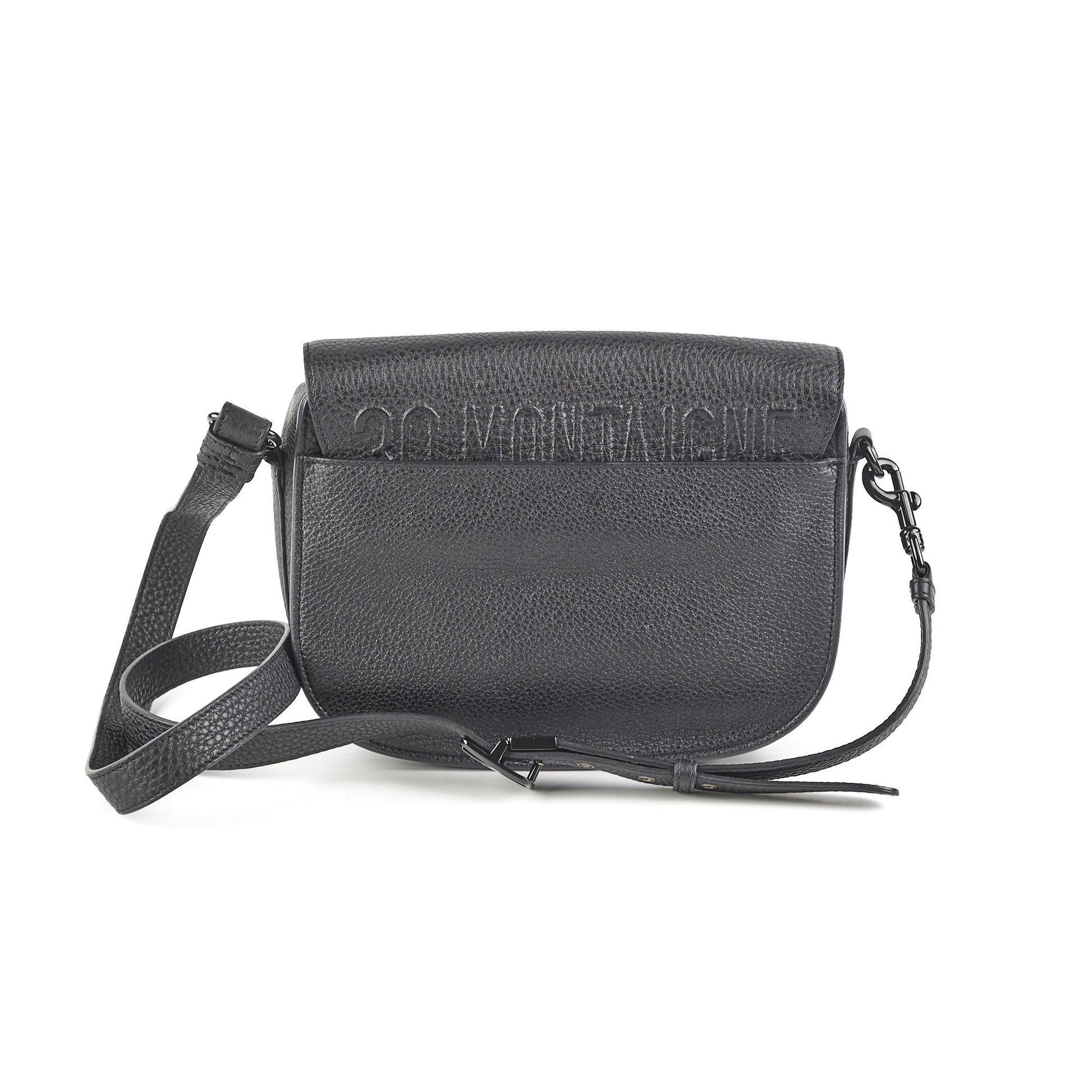 Dior Christian Grained Calfskin Bobby Crossbody Bag Black Medium Flap