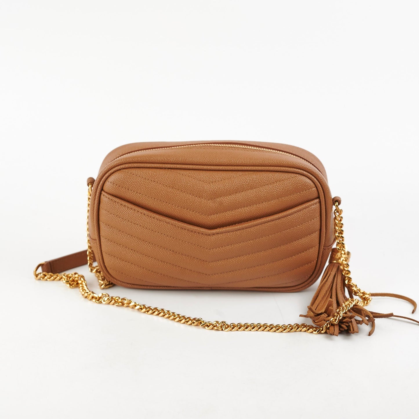 YSL Saint Laurent Lou Crossbody Bag Tan Mini