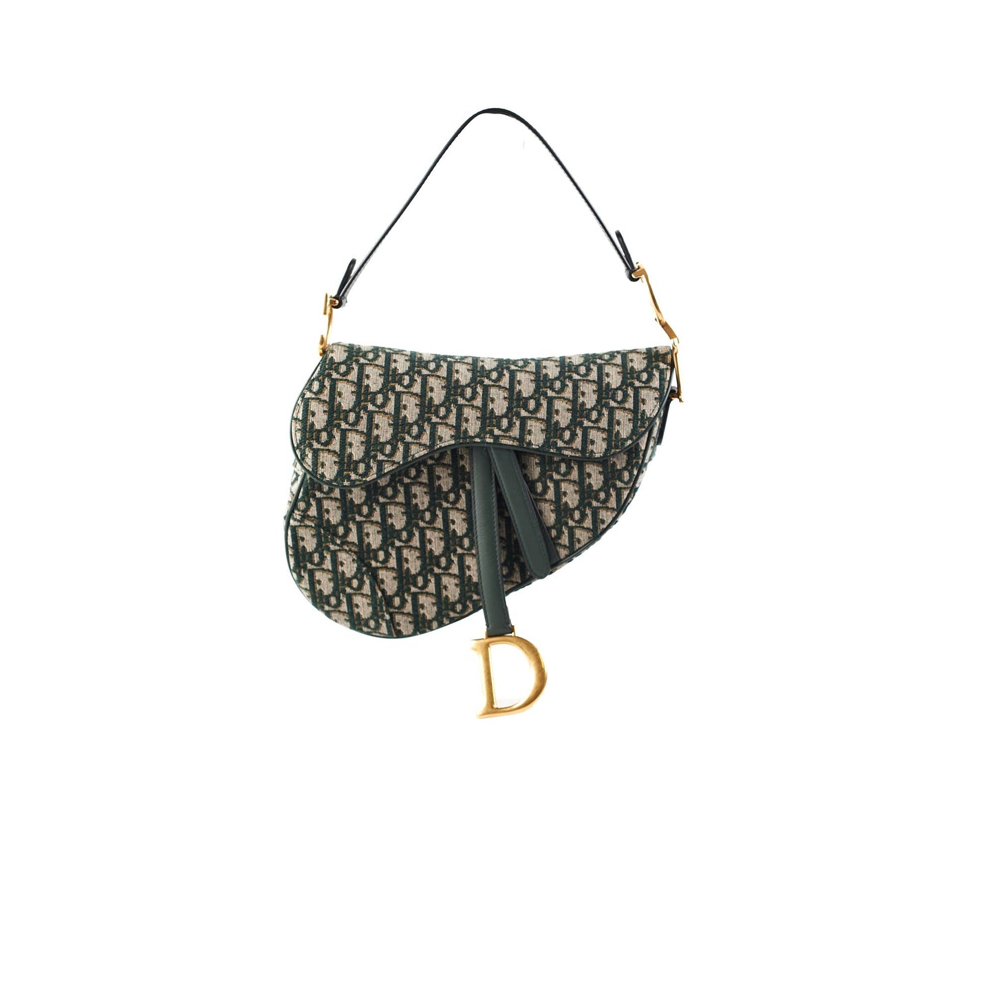 Dior Saddle Bag Oblique Green Shoulder Bag