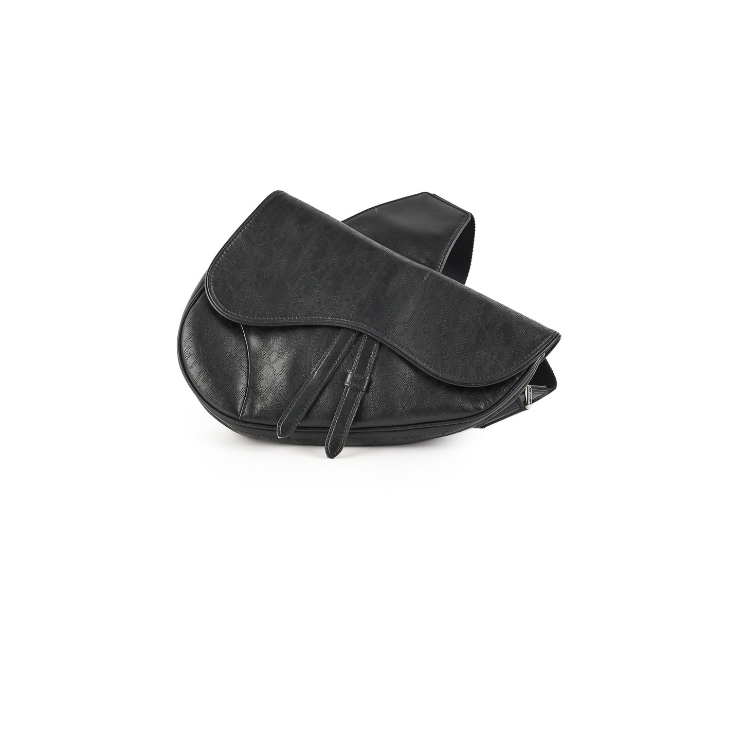 Dior Christian Mens Oblique Saddle Bag Leather Travel Bag