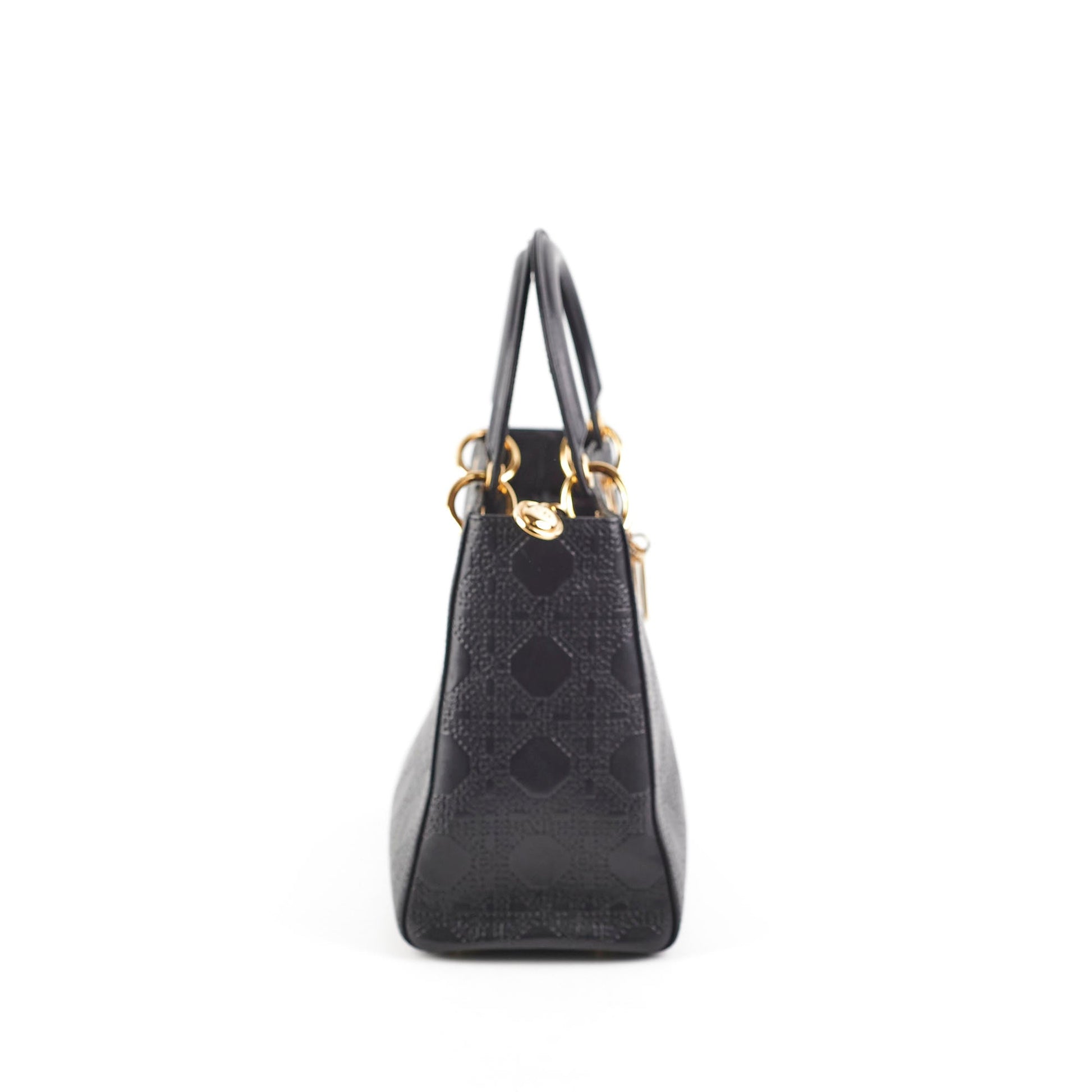 Dior Lady Cannage Bag Black Medium Shoulder Bag