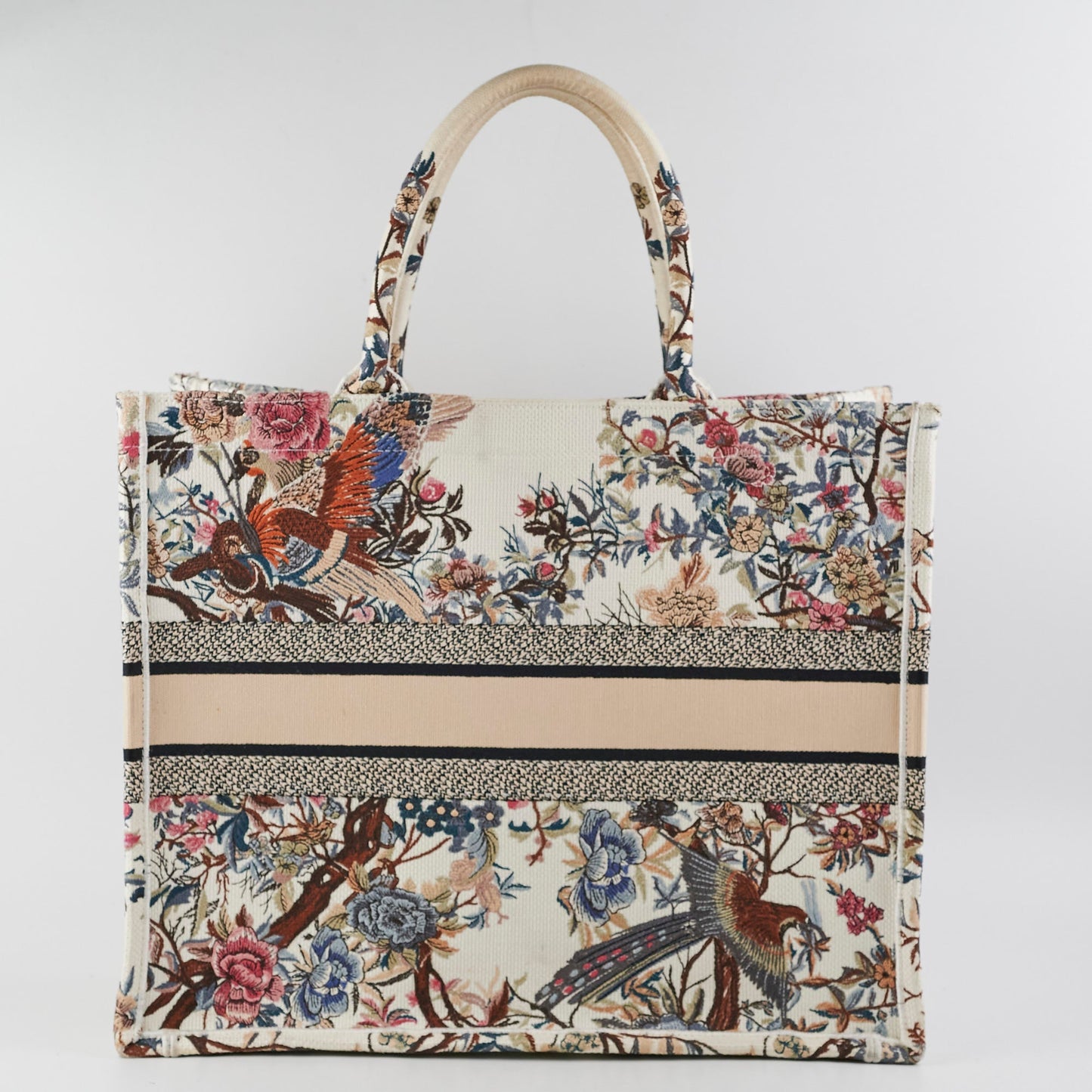 Dior Christian Embriodered Book Tote Large Tote Bag