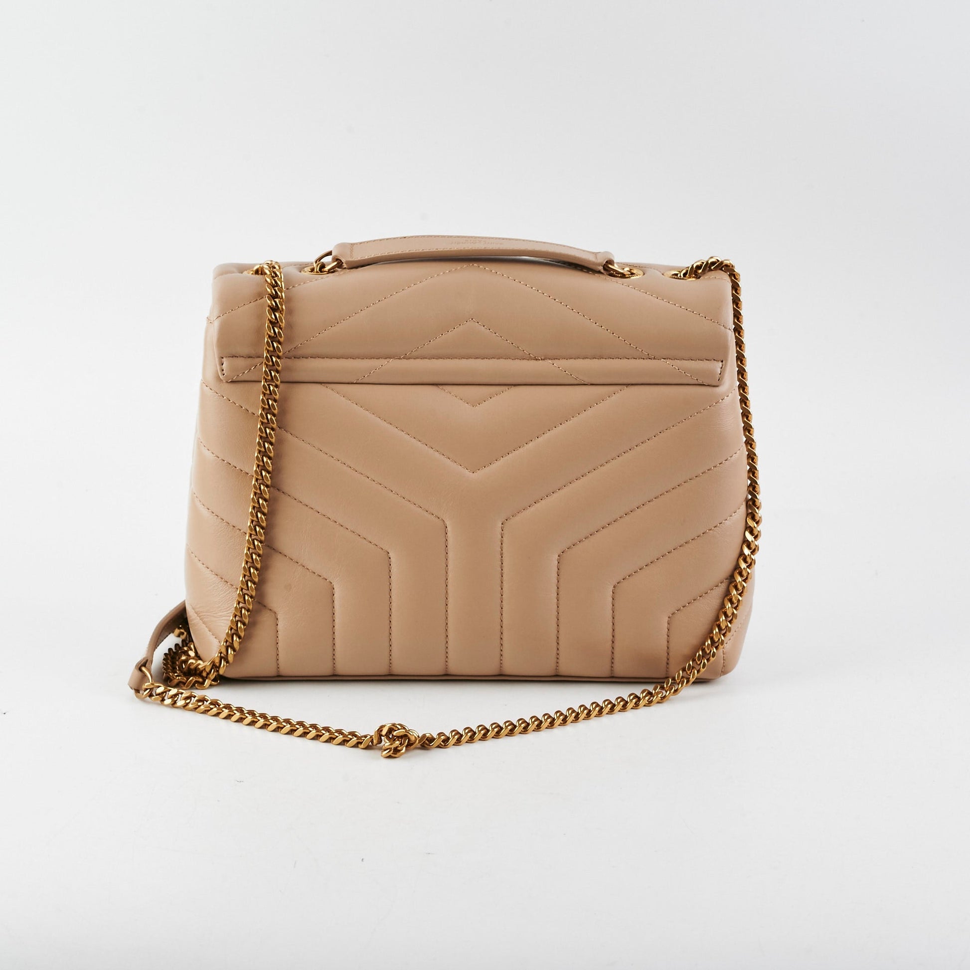 YSL Saint Laurent Lou Shoulder Bag Beige Small