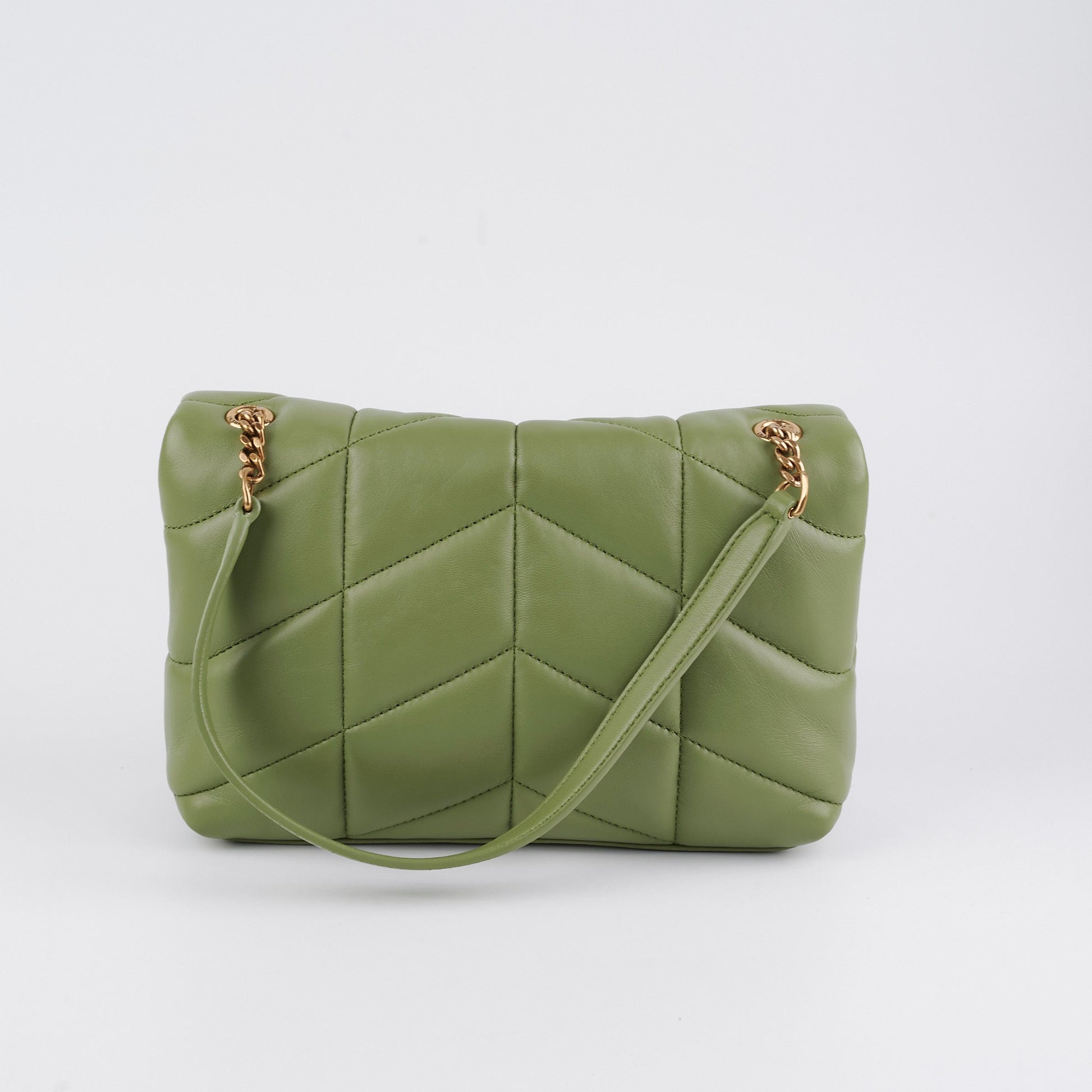 YSL Saint Laurent Puffer Shoulder Bag Green Toy