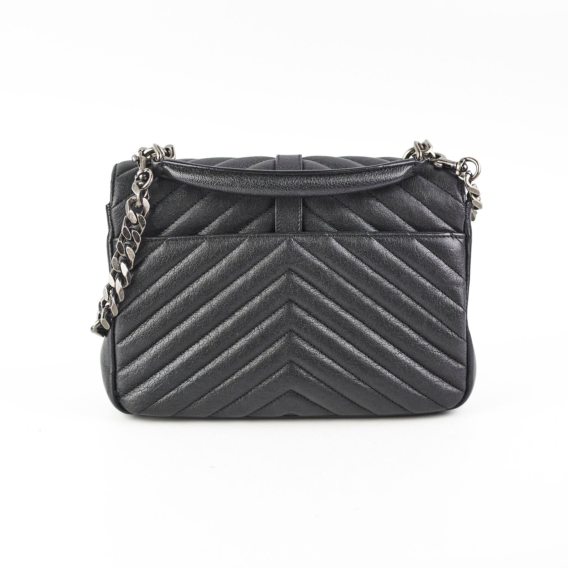 YSL Saint Laurent College Bag Black Medium Crossbody Bag College Black Bag