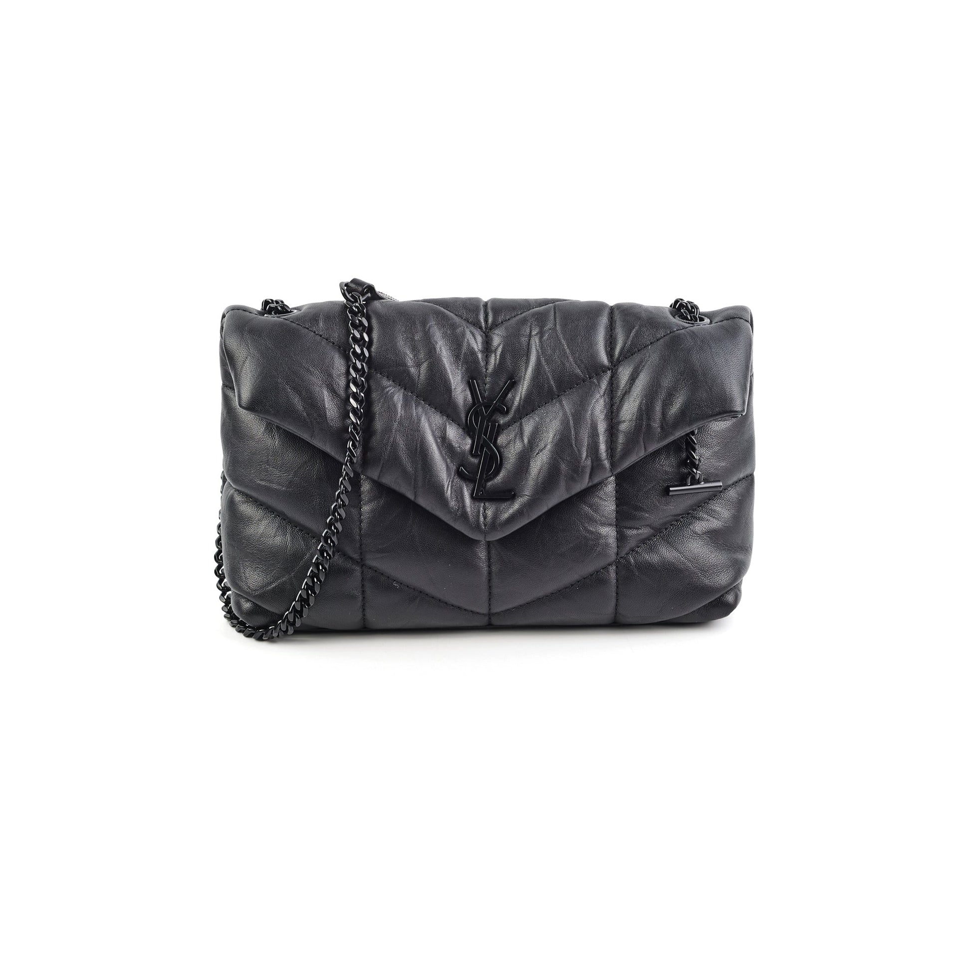 YSL Saint Laurent So Puffer Crossbody Bag Black Toy