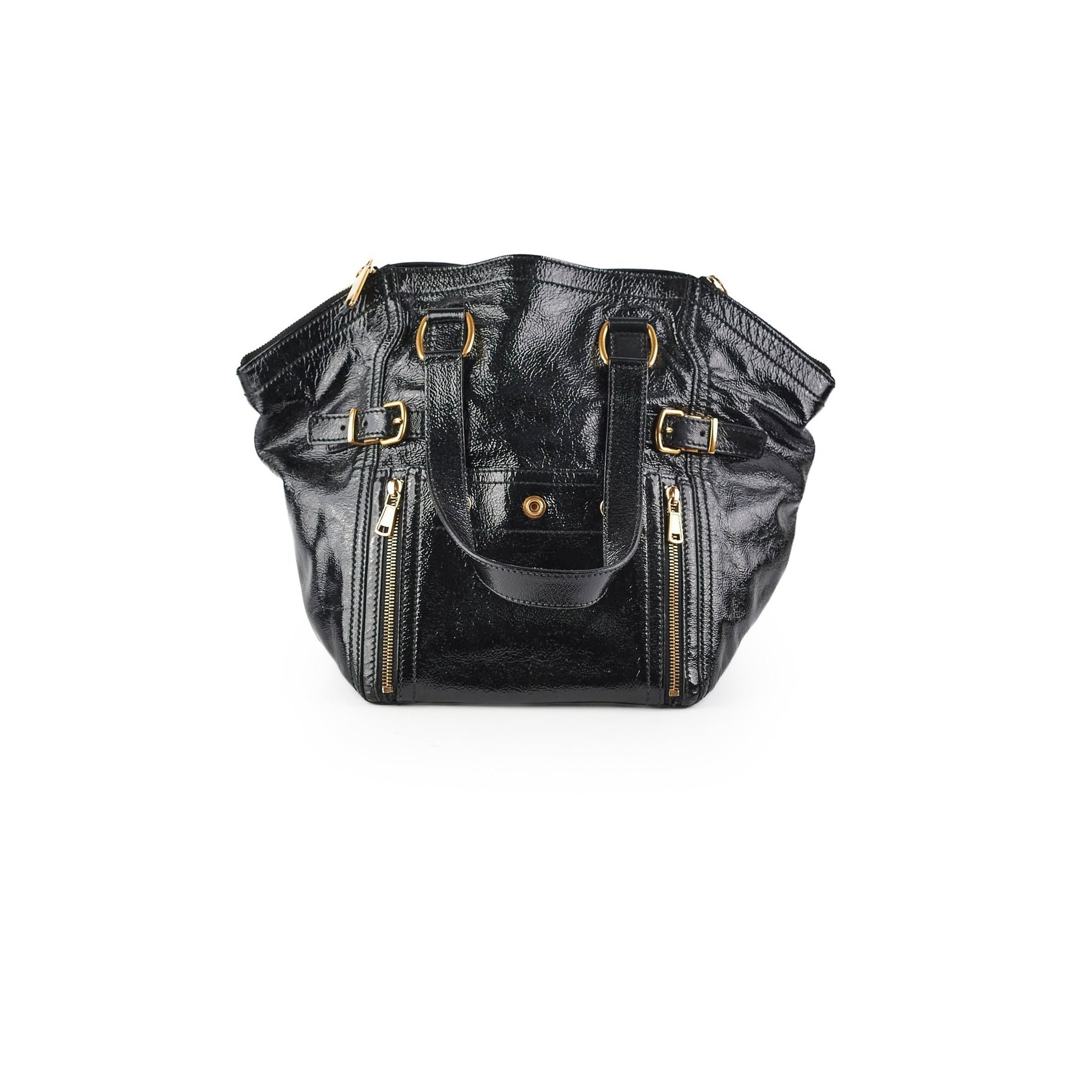 YSL Saint Laurent Downtown Bag Patent Black Travel Bag