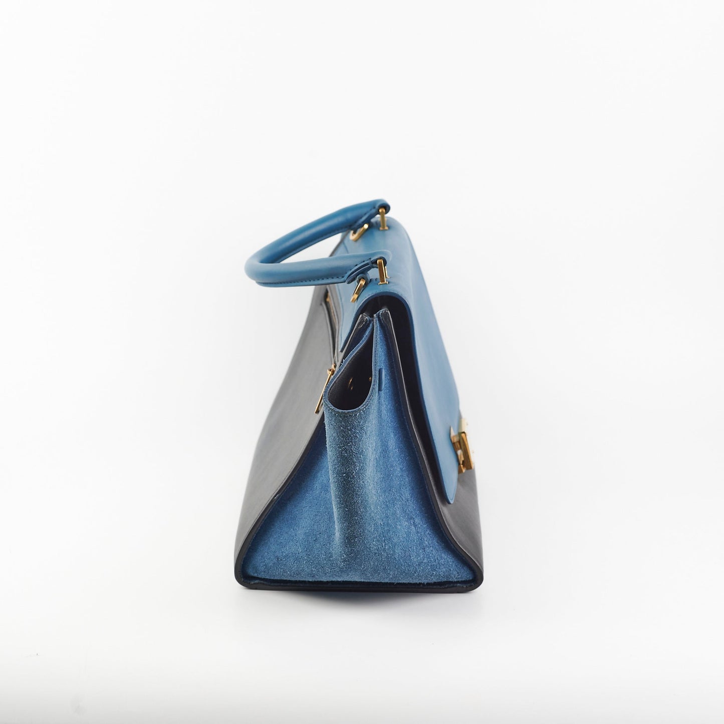 Luxury Trapeze Handbag Black Blue Travel Bag