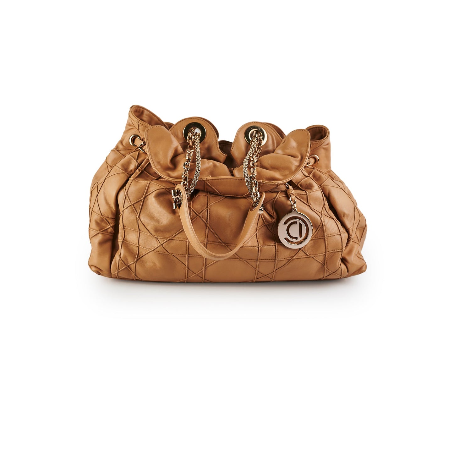 Dior Cannage Le Trente Shoulder Bag Leather Beige