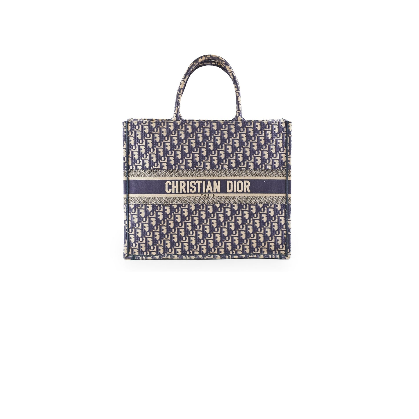 Dior Christian Oblique Book Tote Gw Initials Navy Shoulder Bag