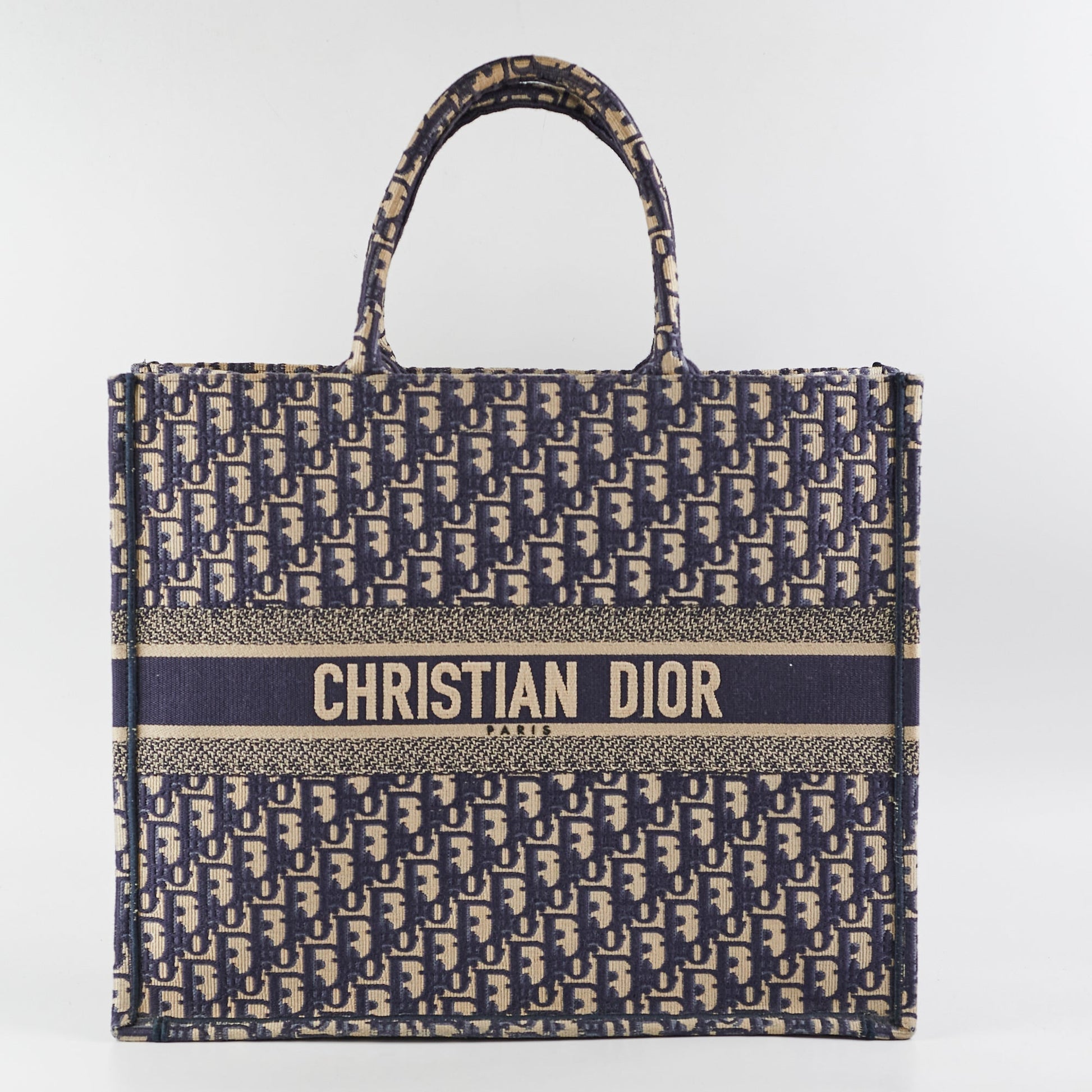 Dior Christian Oblique Book Tote Gw Initials Navy Shoulder Bag