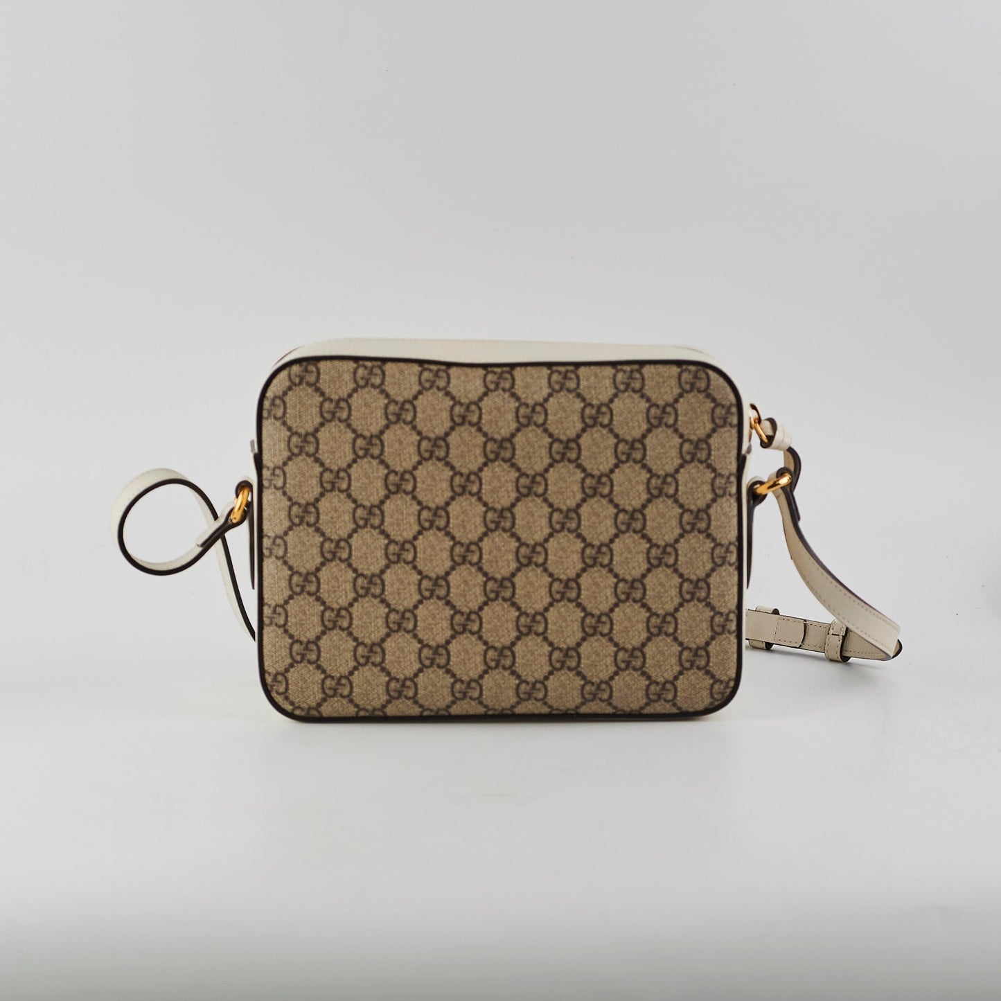 Gucci Horsebit Crossbody Monogram White Crossbody Bag