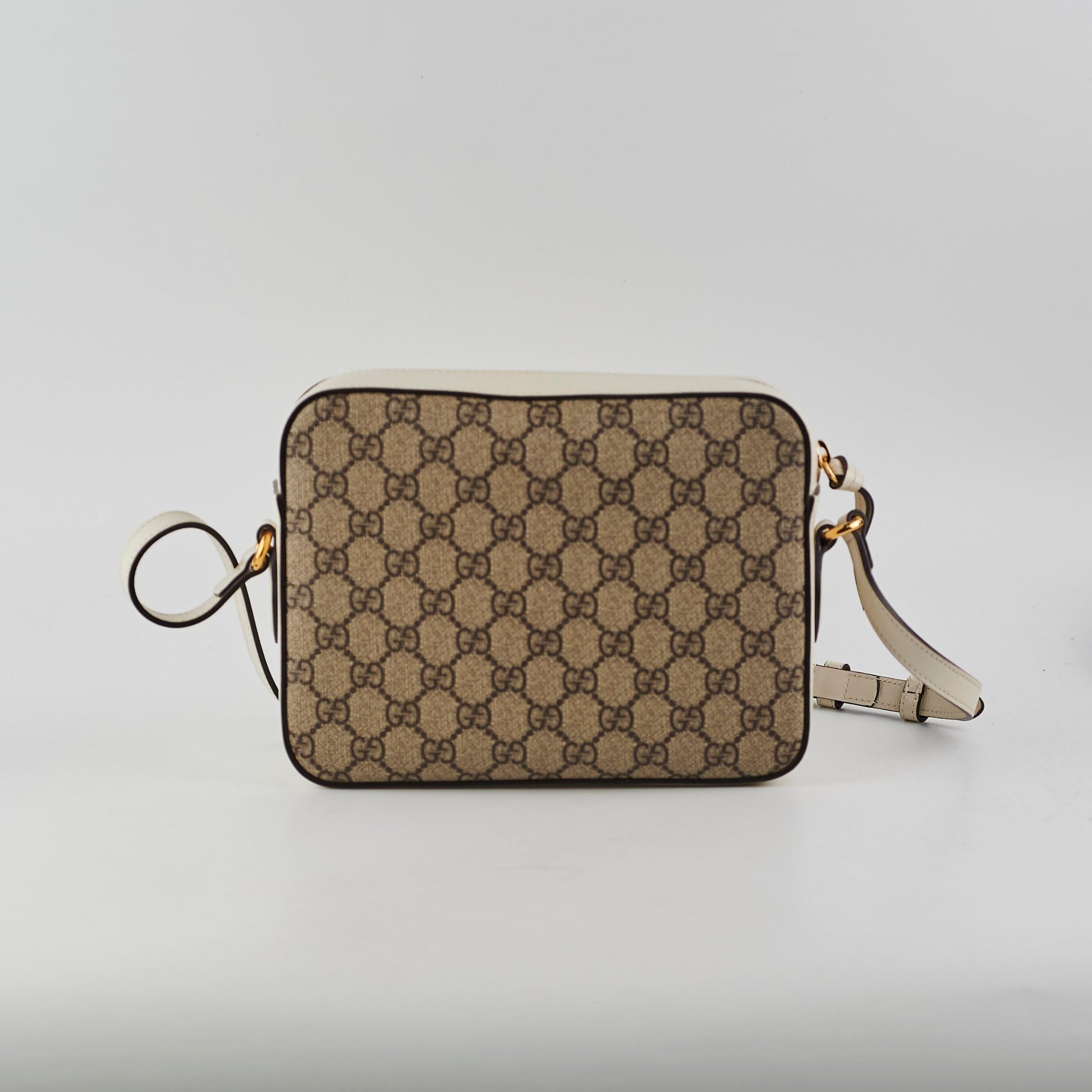 Gucci Horsebit Crossbody Monogram White Crossbody Bag
