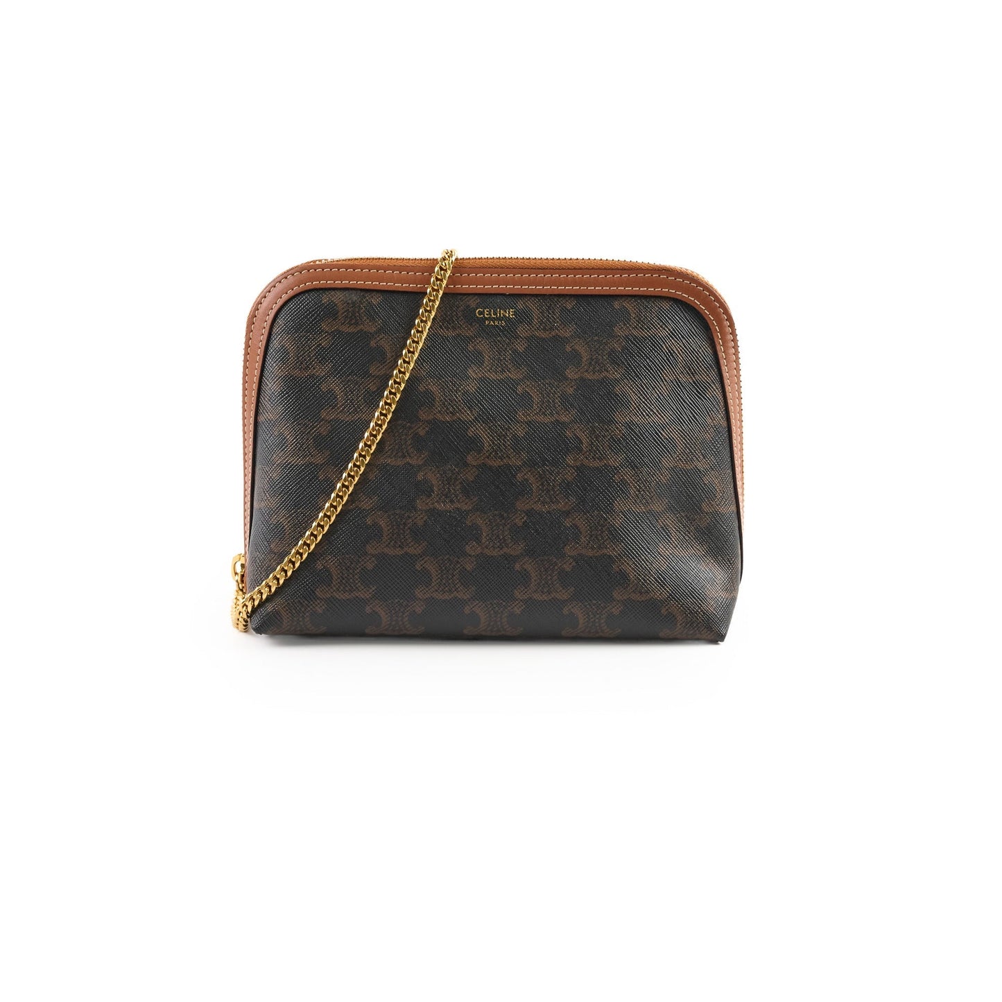 Luxury Chain Bag Triomphe Canvas Tan Travel Bag