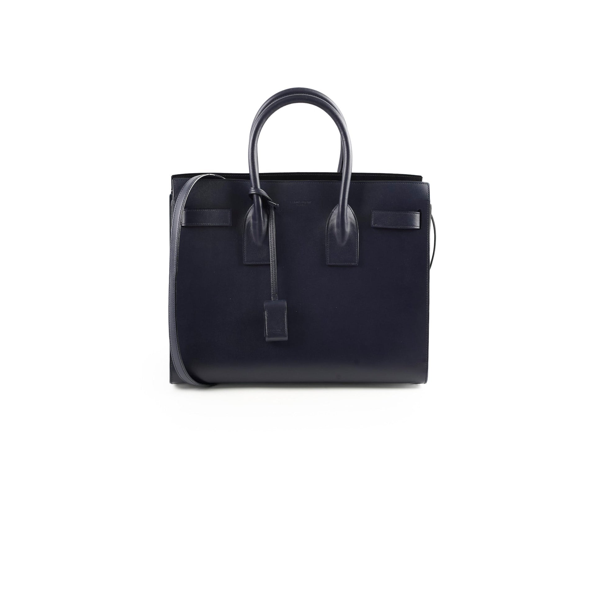 YSL Saint Laurent Sac De Jour Shoulder Bag Navy Small