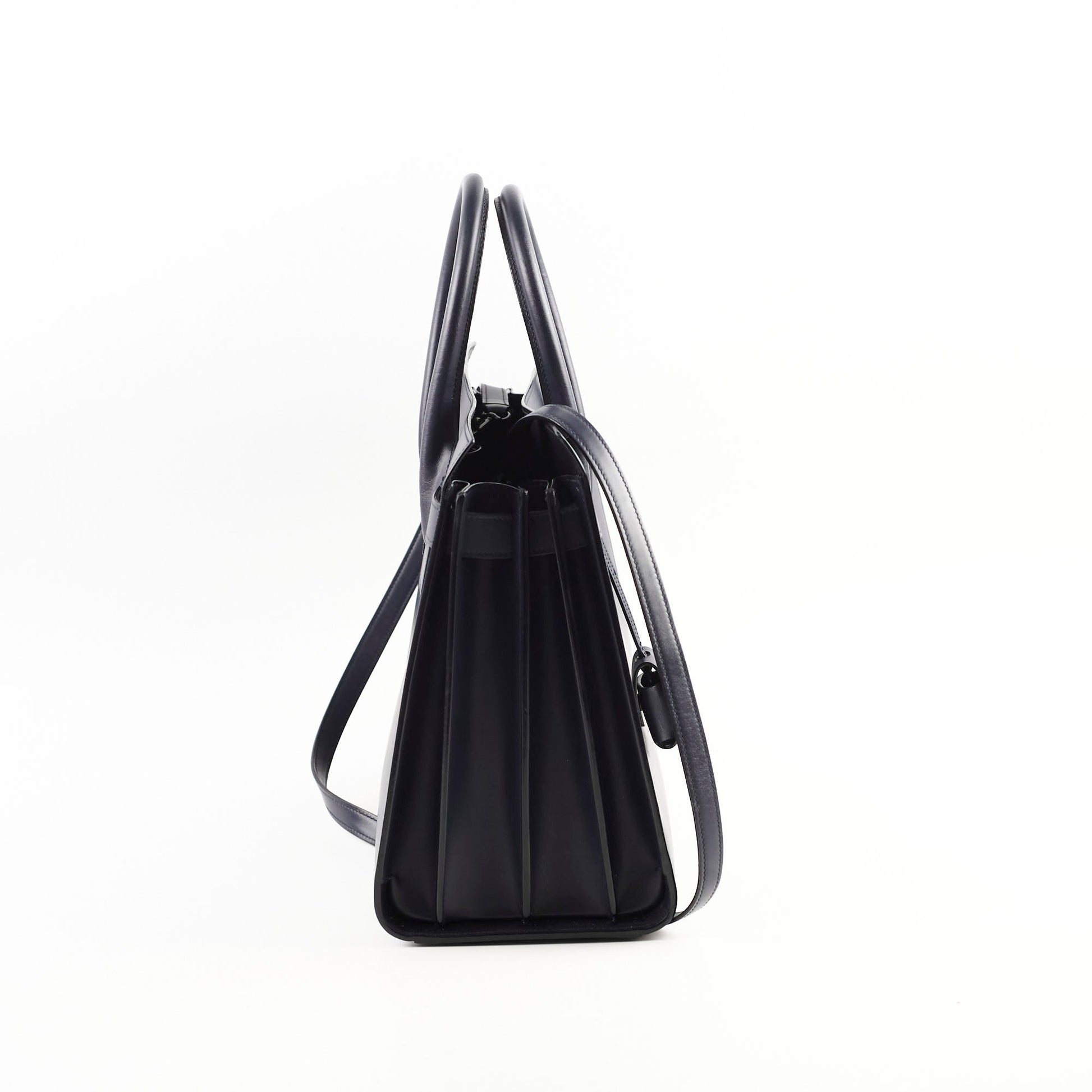 YSL Saint Laurent Sac De Jour Shoulder Bag Navy Small