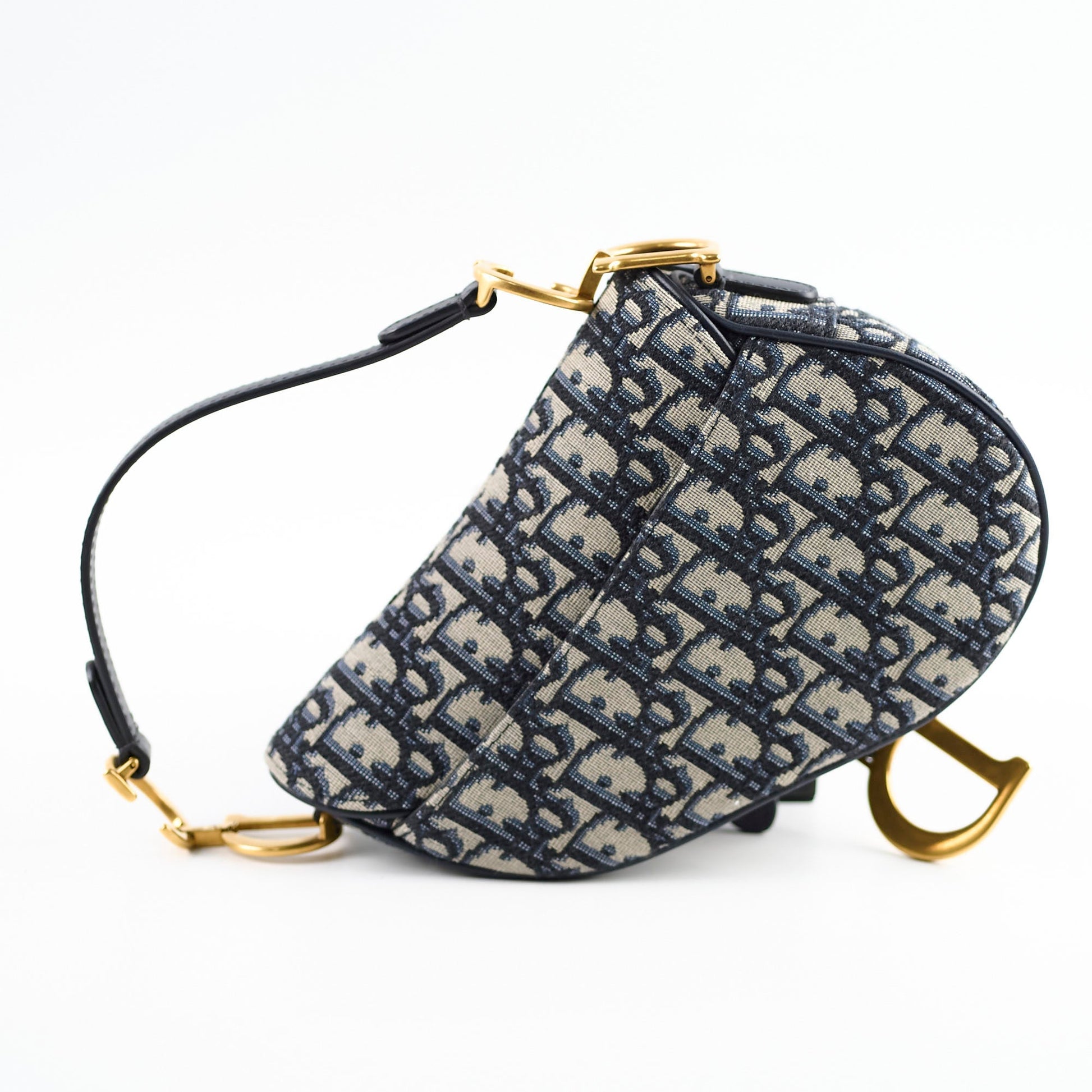 Dior Saddle Bag Oblique Blue Mini Crossbody Bag