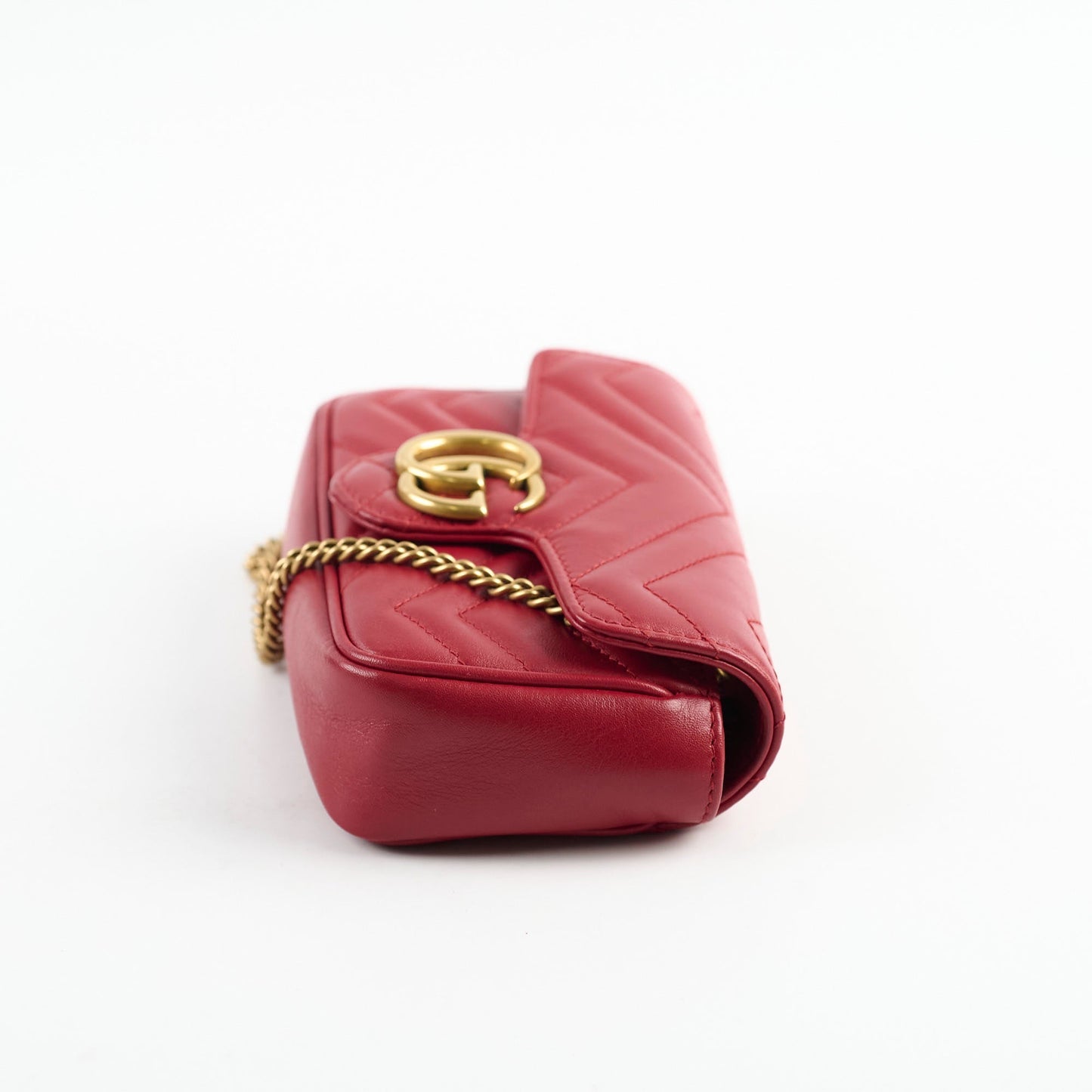Gucci Super Marmont Crosbody Handbag Red Mini Travel Bag