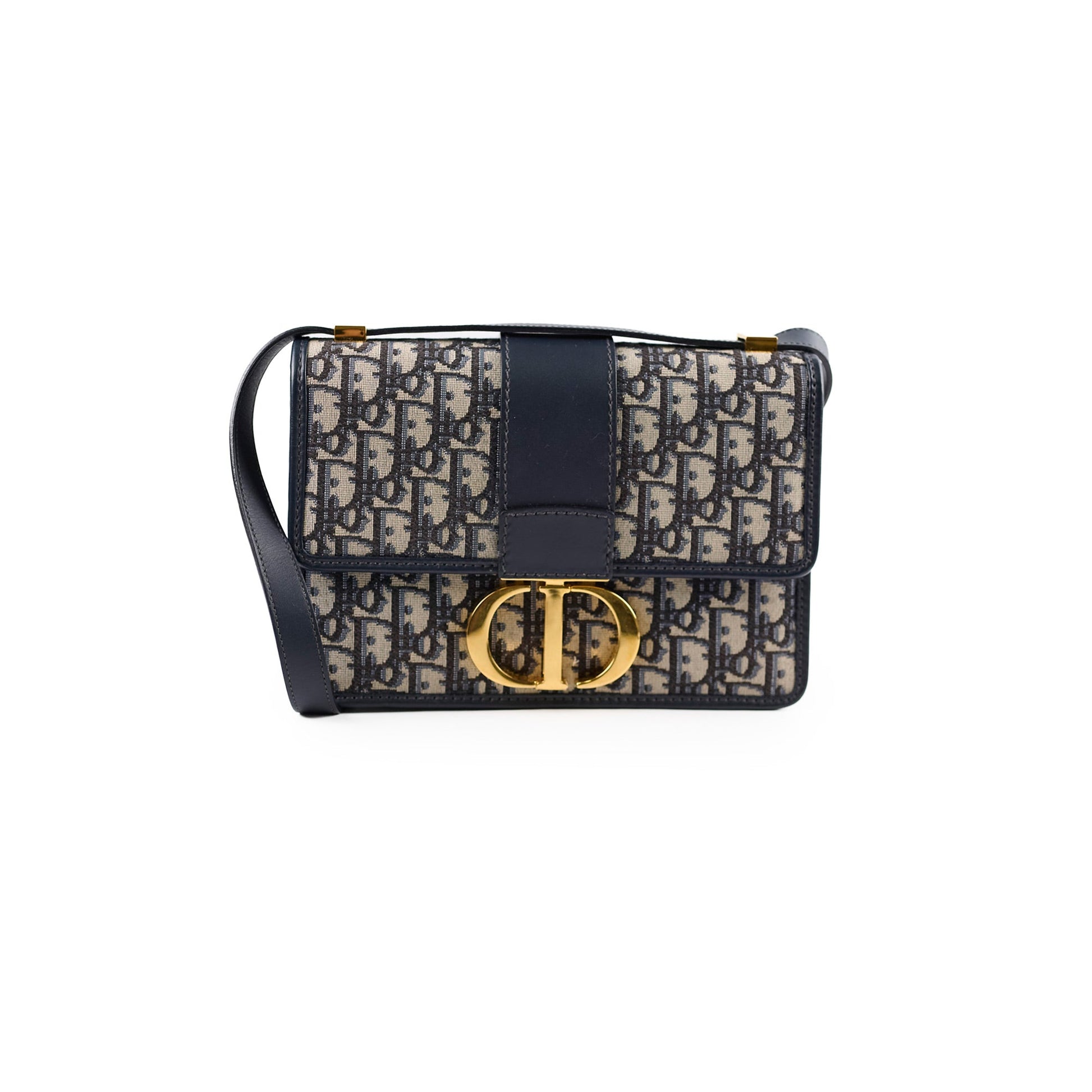 Dior Christian Montaigne Oblique Crossbody Bag Navy