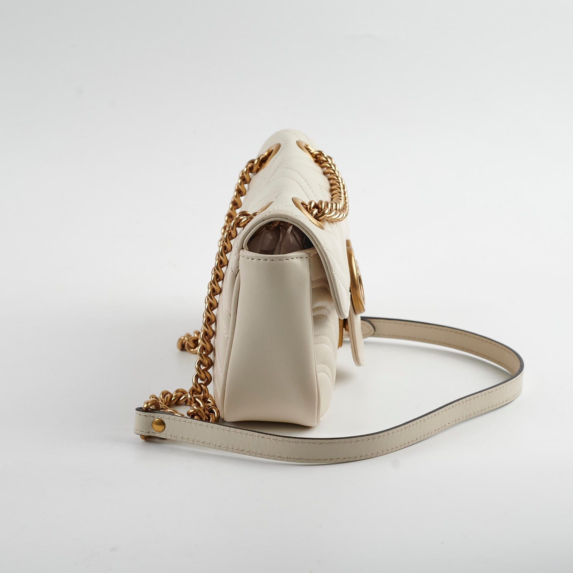 Gucci Marmont Matelass Shoulder Bag Cream Mini