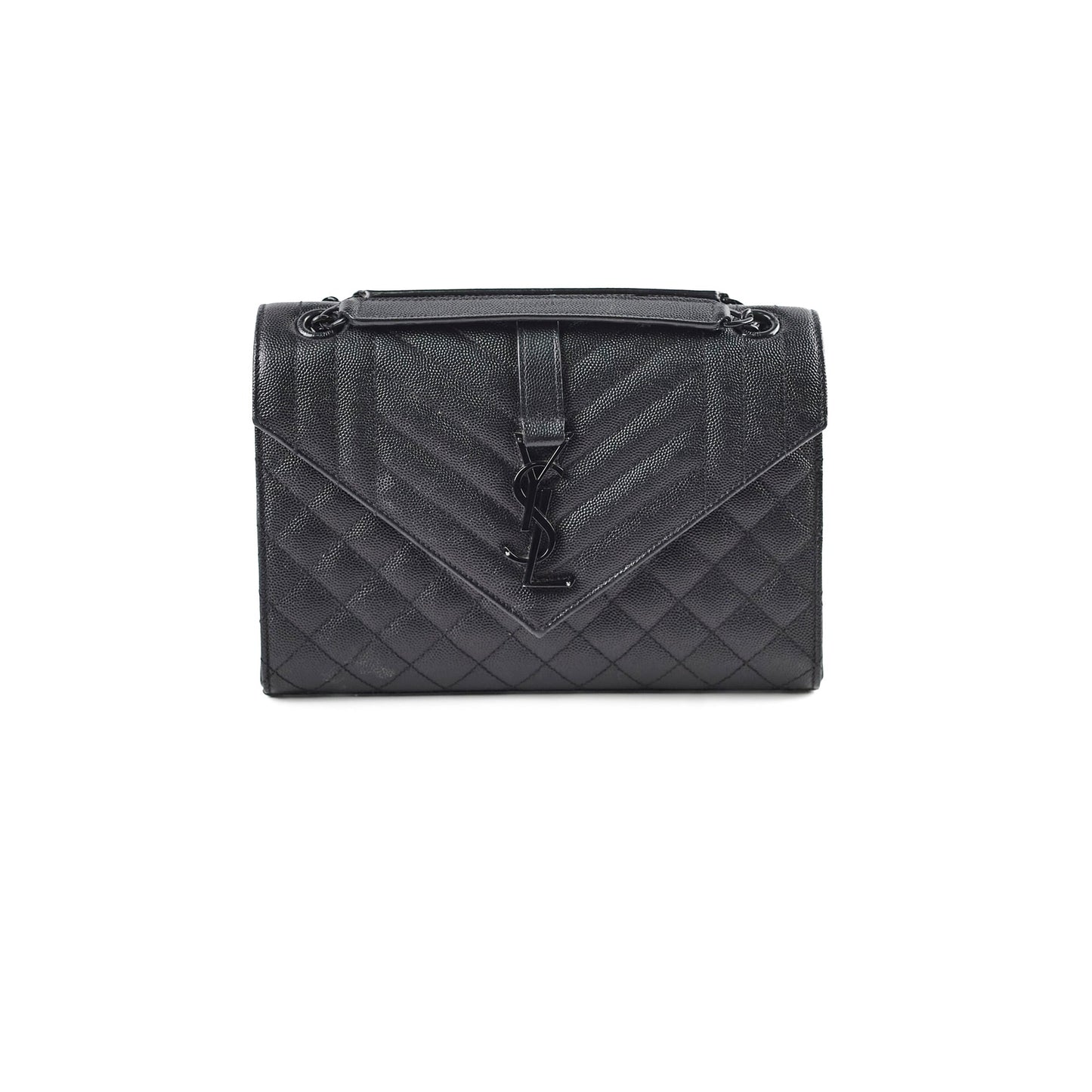 YSL Saint Laurent Envelope Bag Quilted Black Shoulder Bag