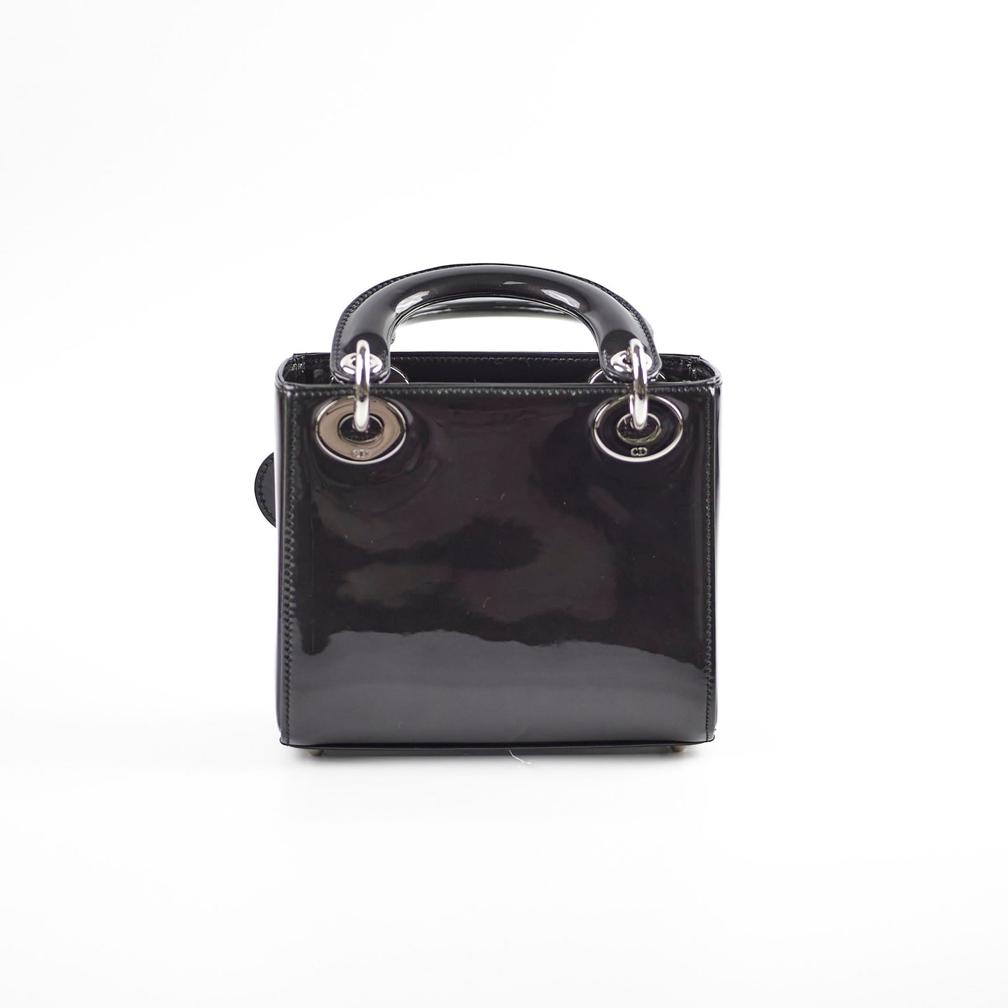 Dior Christian Lady Crossbody Bag Patent Black Mini