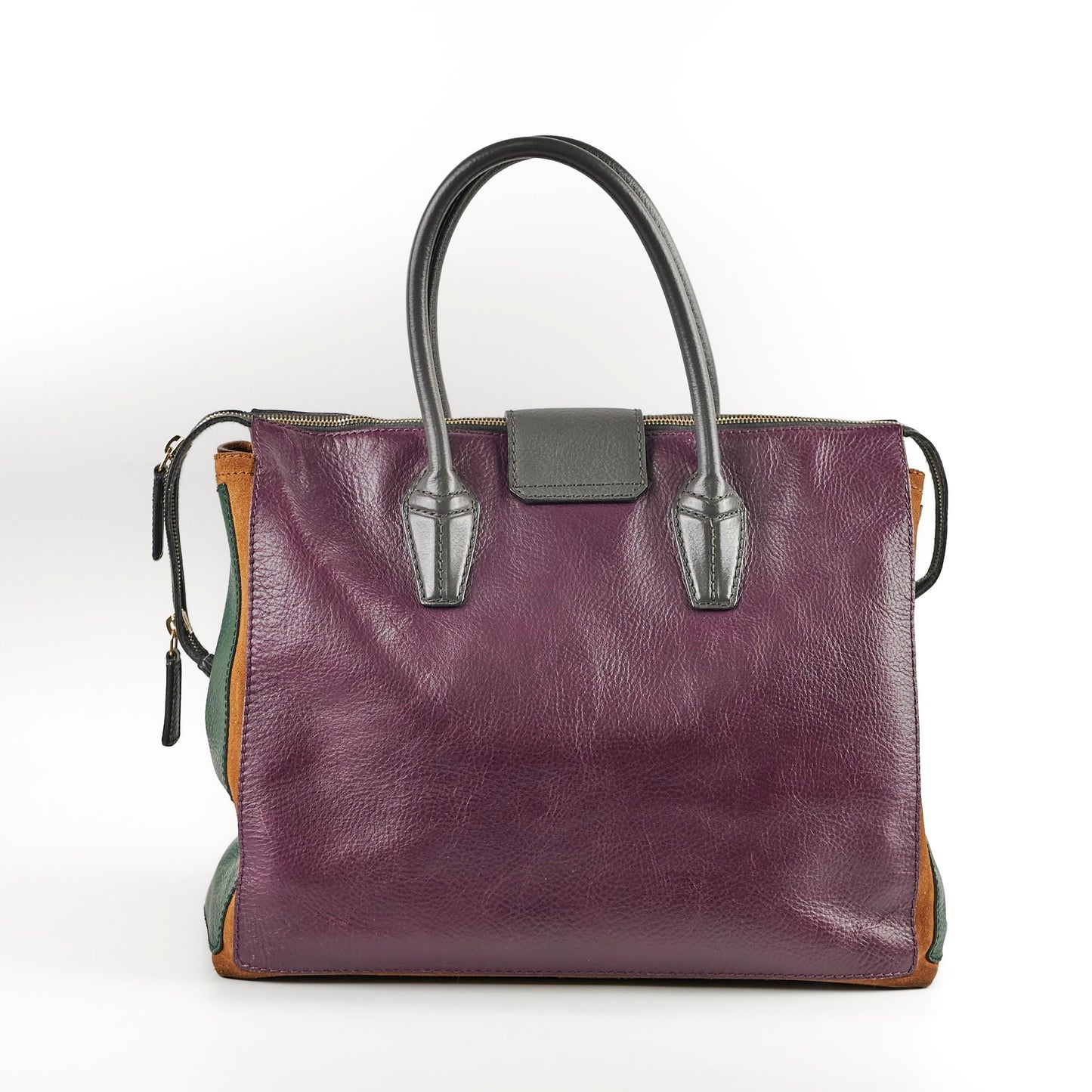 YSL Saint Laurent Two Cabas Color Tote Bag Leather