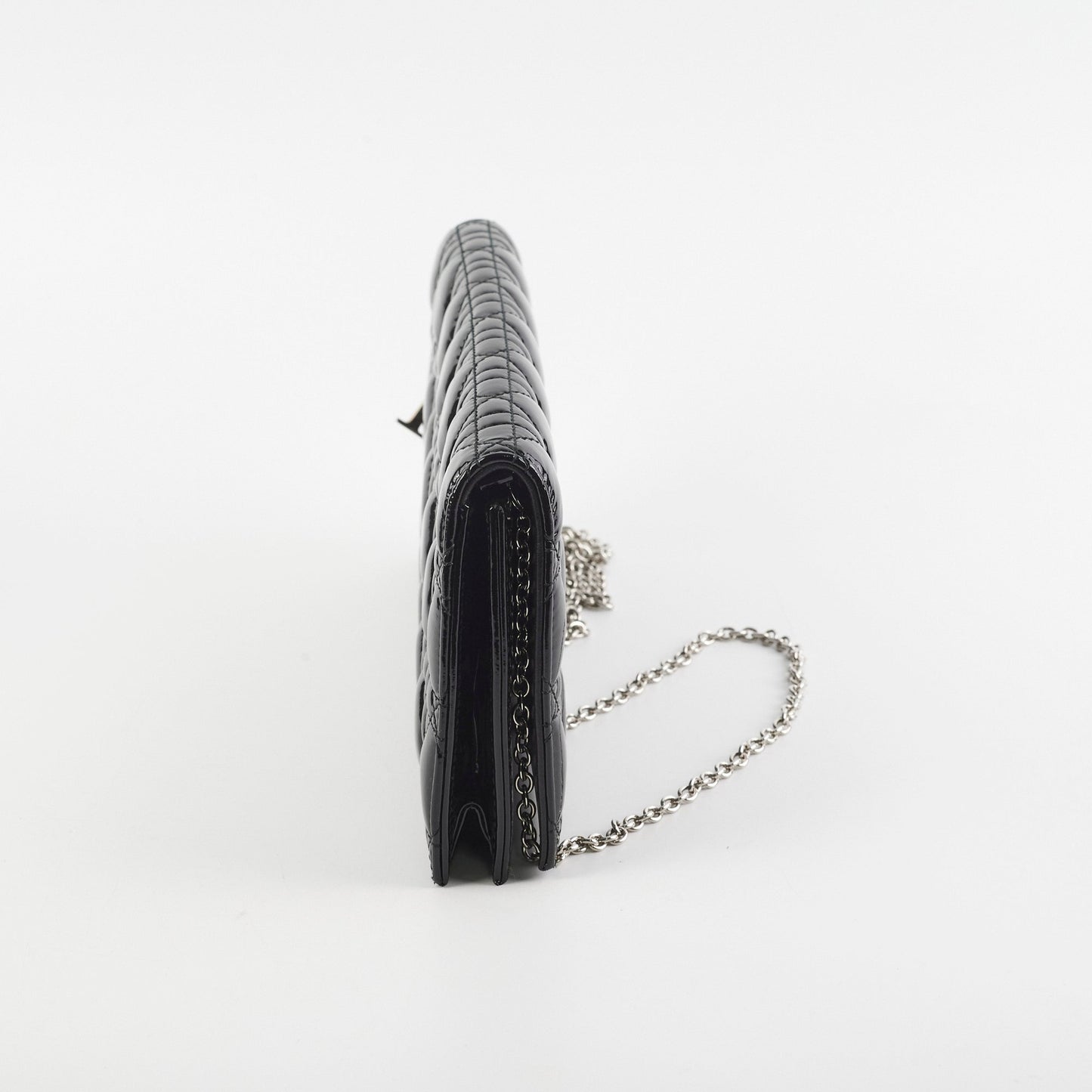 Dior Christian Clutch On Patent Black Chain Clutch Bag