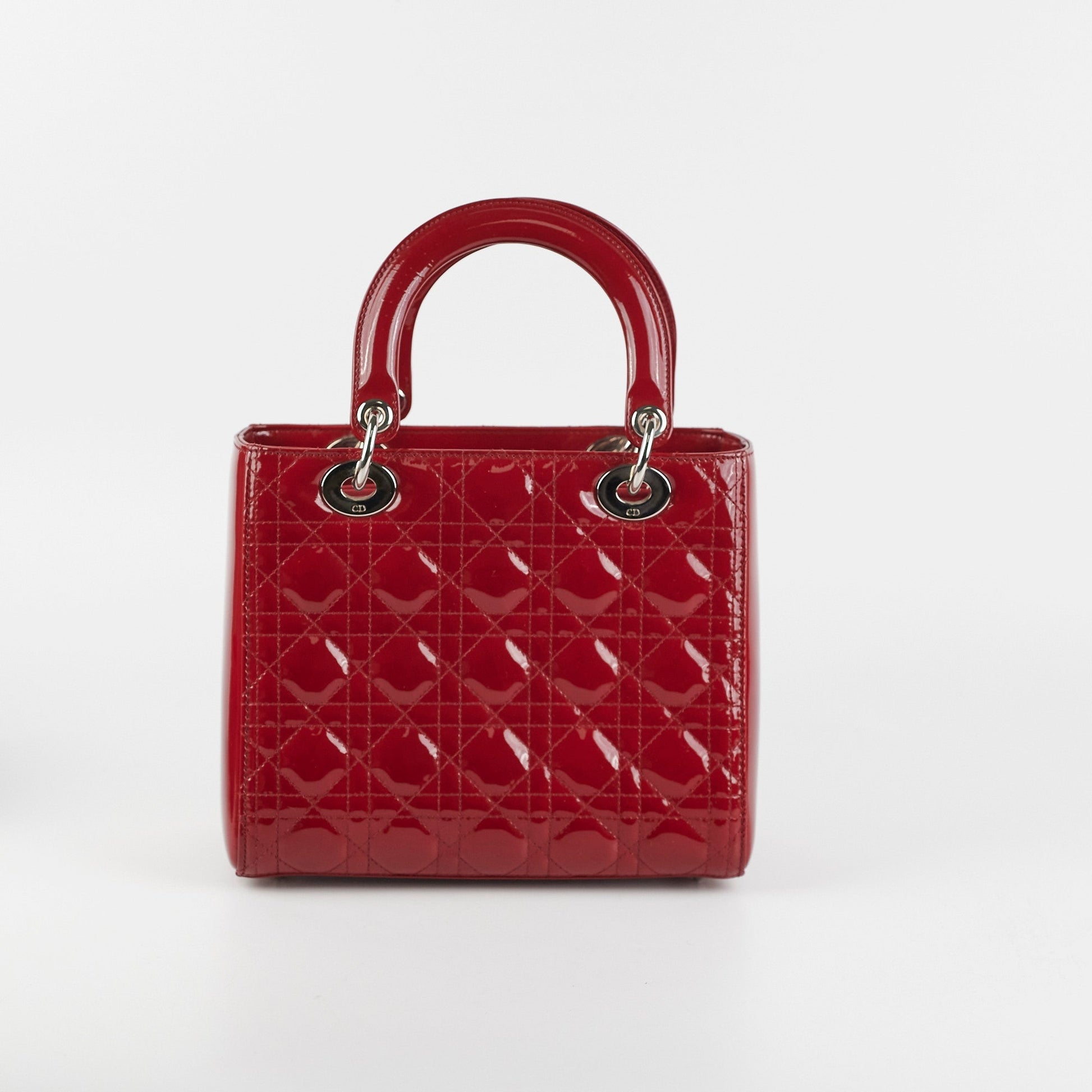 Dior Lady Crossbody Bag Patent Red Medium