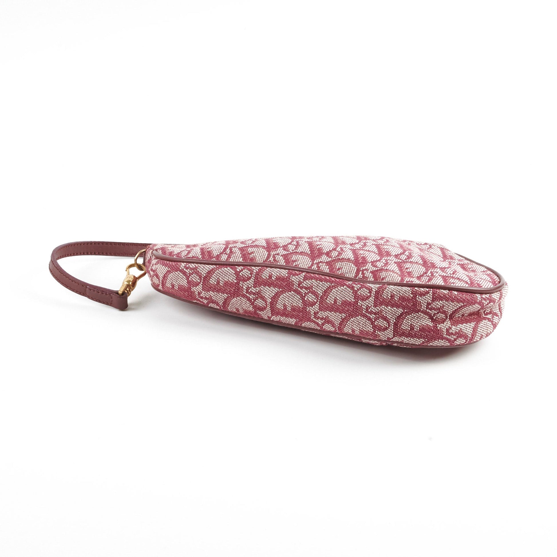 Dior Christian Saddle Shoulder Bag Burgundy Mini