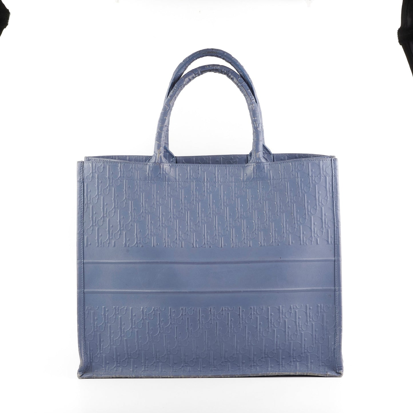 Dior Book Tote Leather Navy Large Tote Bag