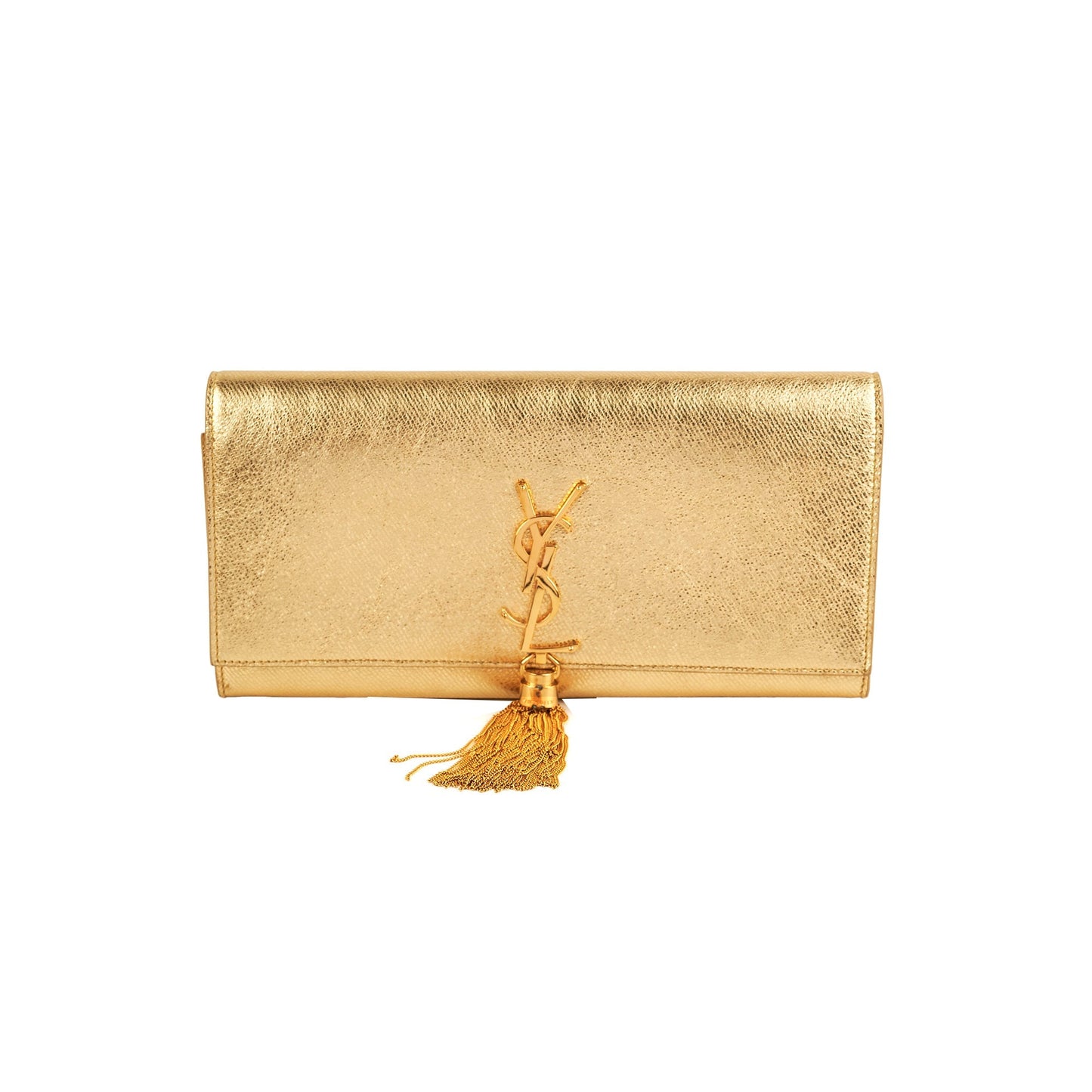 YSL Saint Laurent Kate Tassel Clutch Gold Clutch Bag