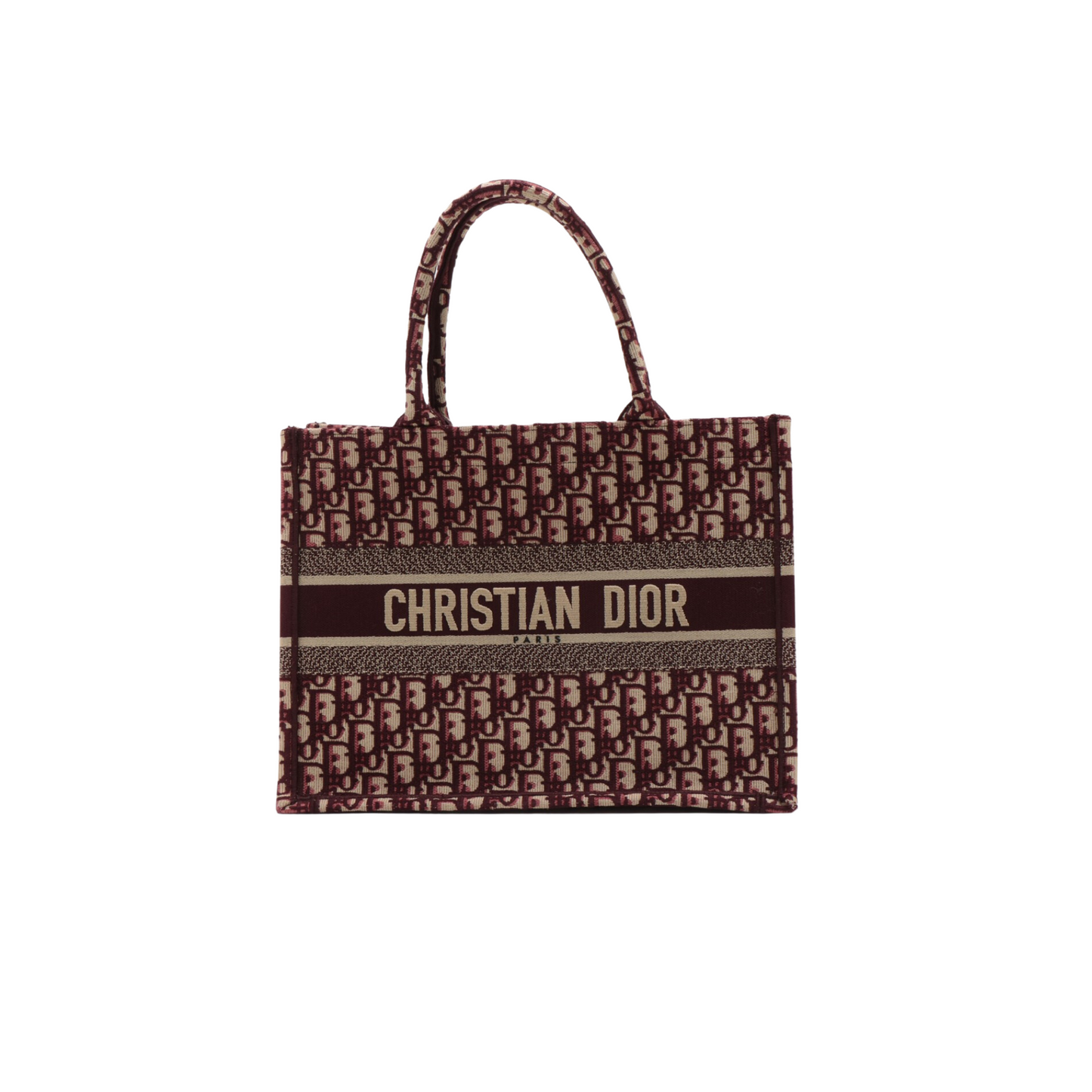 Dior Item Oblique Book Tote Burgandy Medium Tote Bag