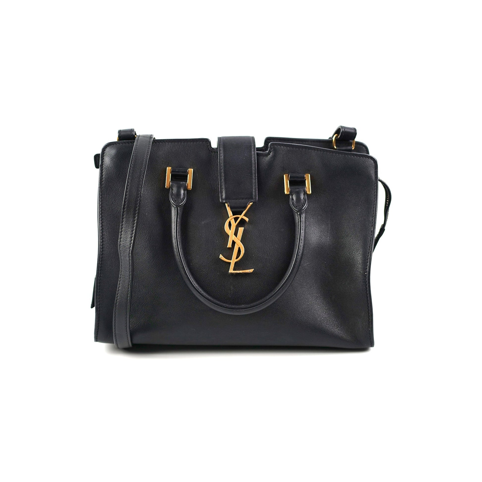 YSL Saint Laurent Cabas Shoulder Bag Black Toy