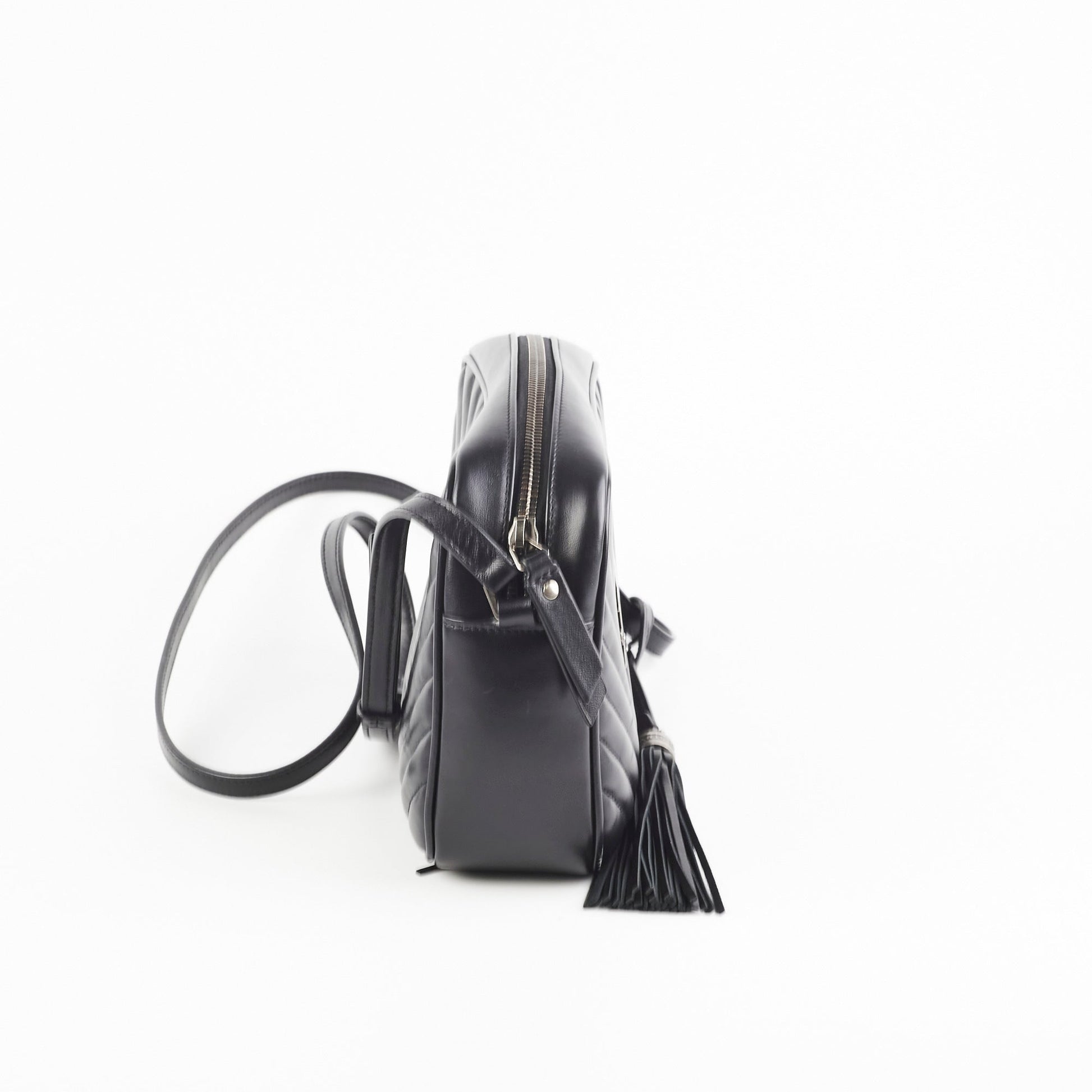 YSL Saint Laurent College Crossbody Bag Black