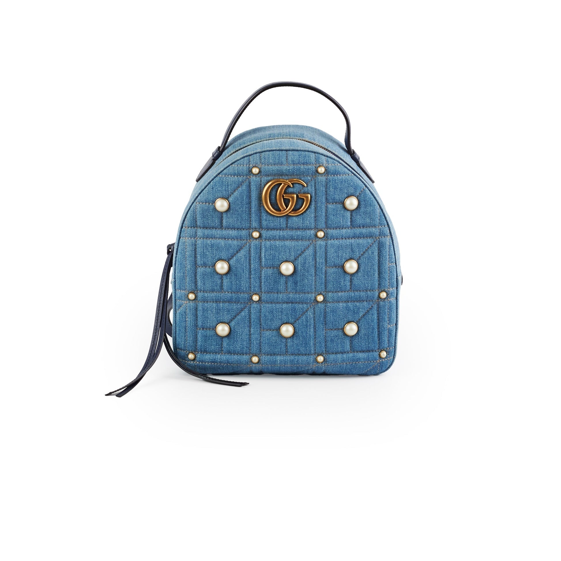 Gucci Marmont Pearl Backpack Denim