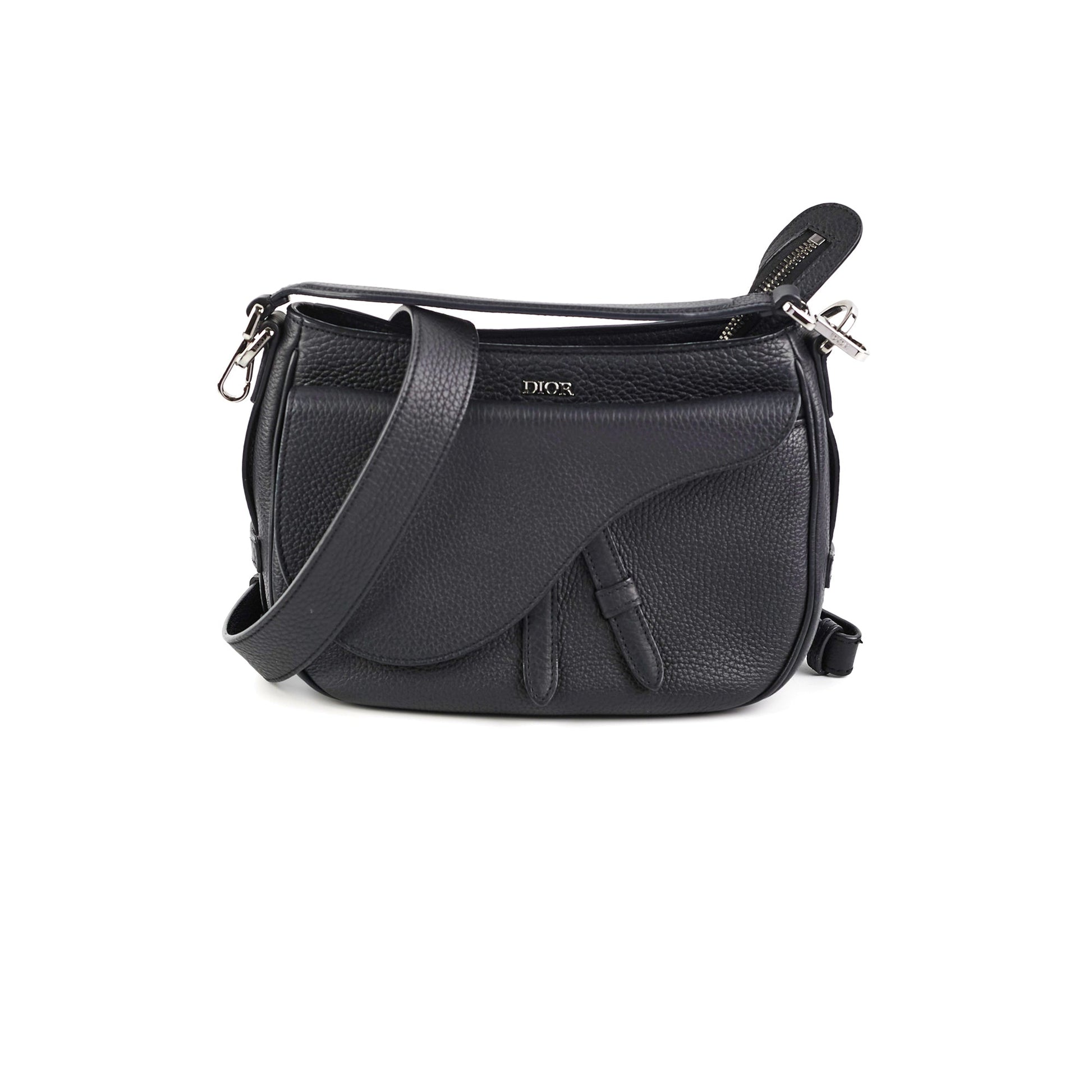 Dior Christian Soft Saddle Grained Calfskin Bag Black Mini Travel Bag