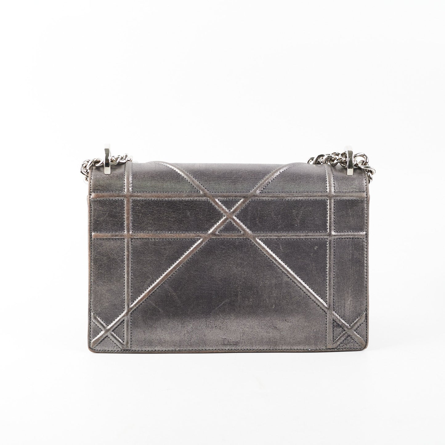Dior ama Metallic Grey Handbag Gray Medium Travel Bag
