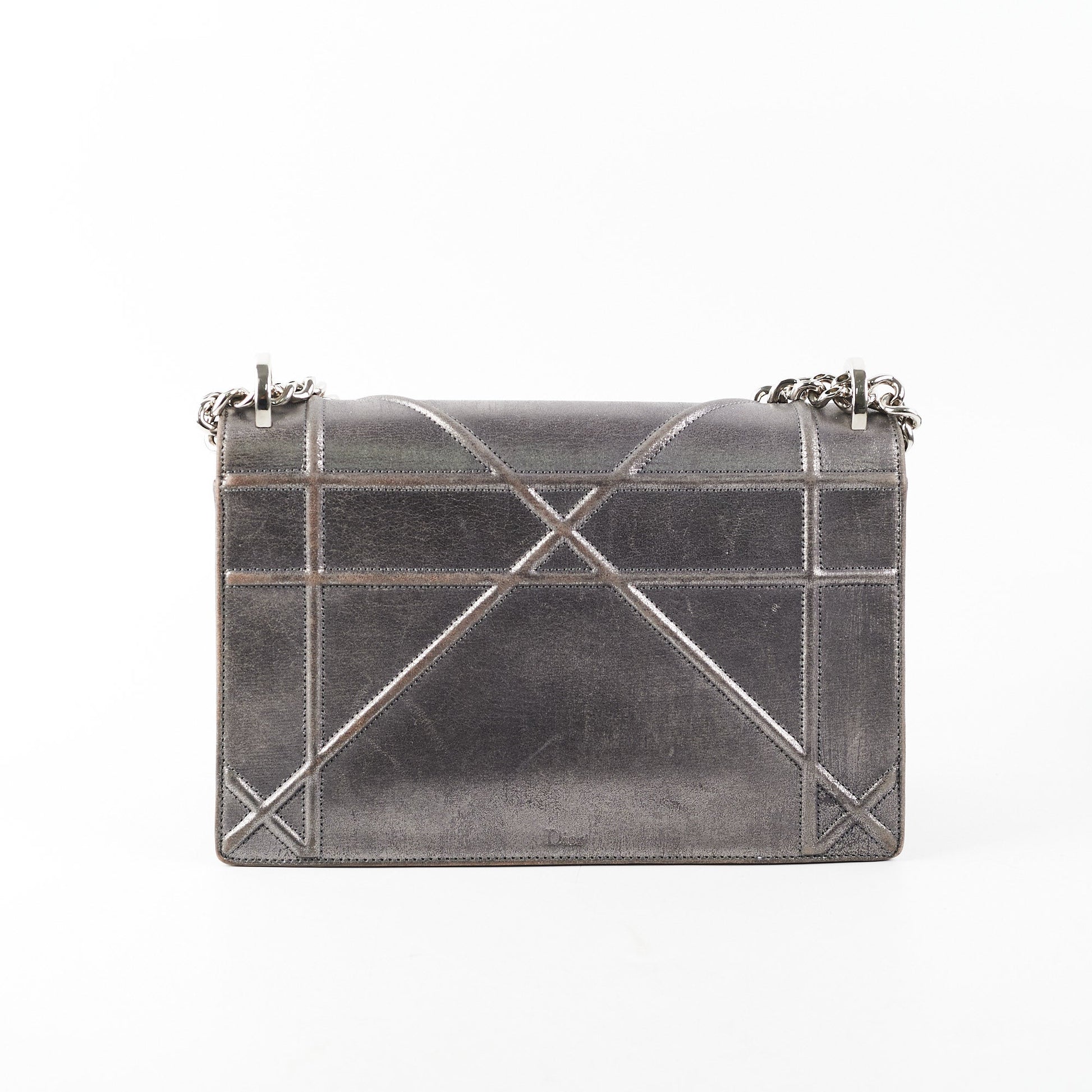 Dior ama Metallic Grey Handbag Gray Medium Travel Bag